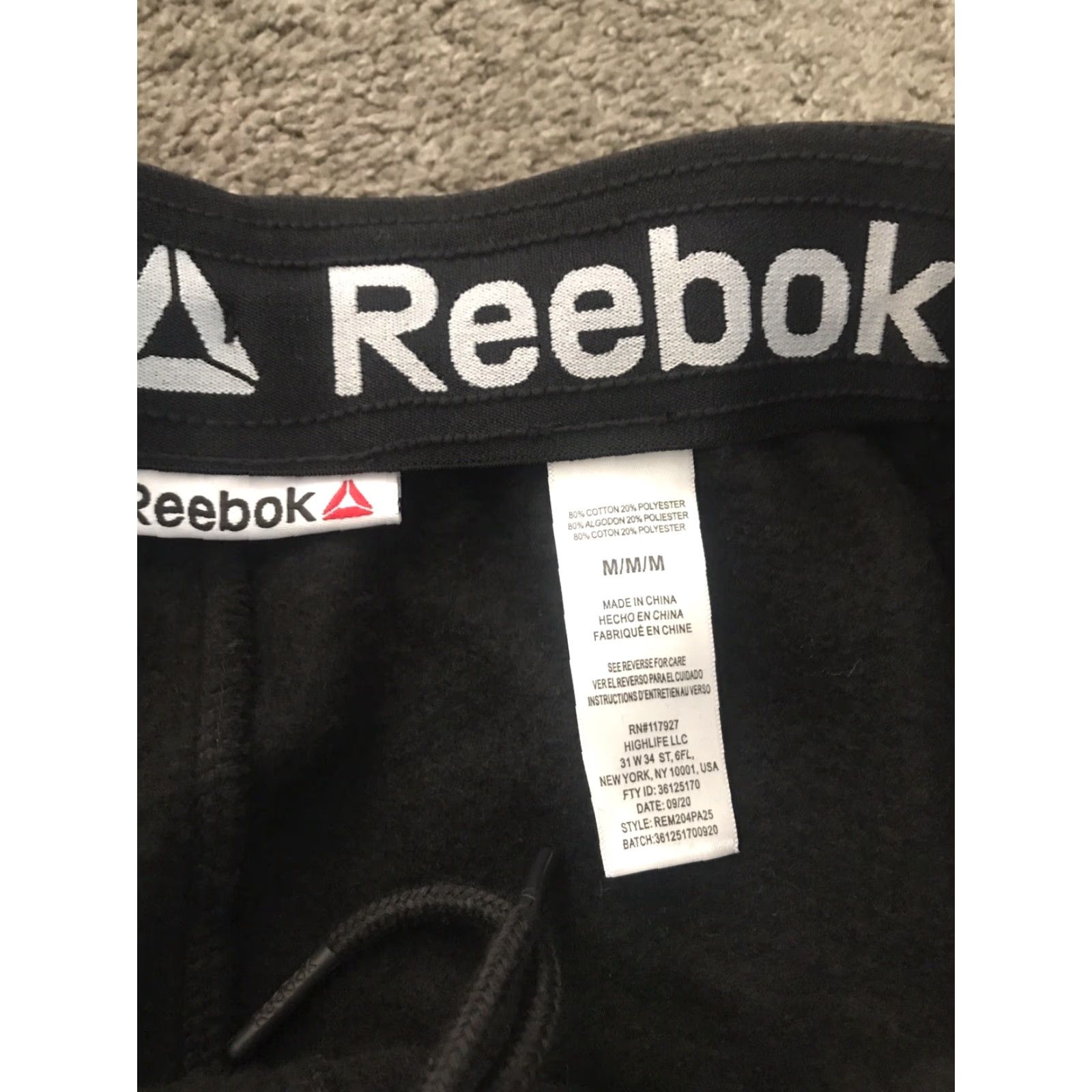 Reebok Reebok Slim Fit Delta Fleece Jogger Pants Black M mens Size US 31 - 3 Thumbnail