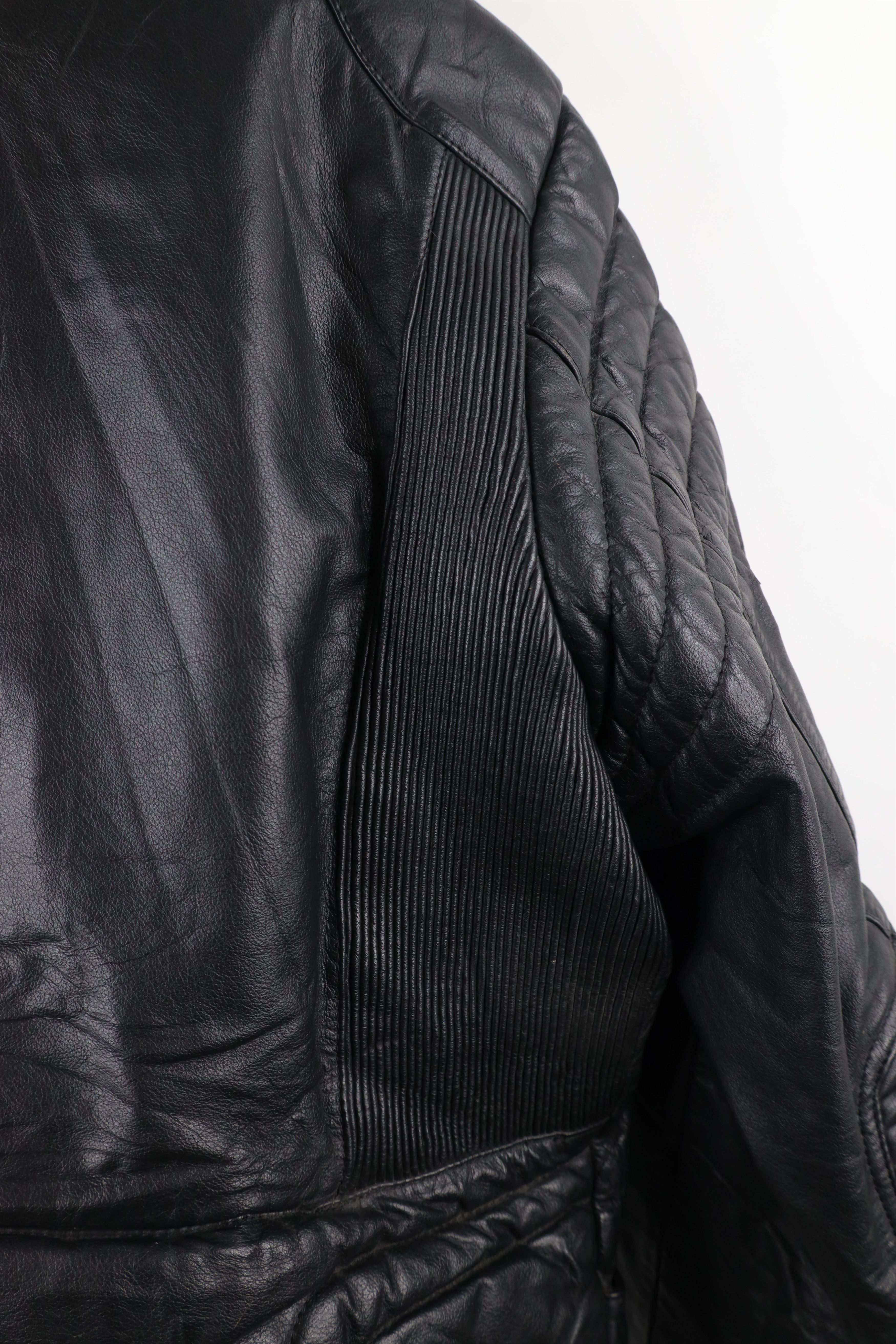 Vintage Vintage 70s Heavyweight Padded Leather Motorcycle Jacket Size US XL / EU 56 / 4 - 17 Thumbnail