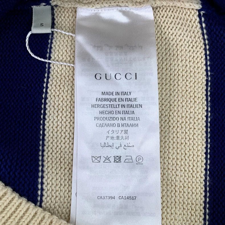 Gucci Gucci Color-blocked double G embroidered striped cotton V-n Size US S / EU 44-46 / 1 - 6 Thumbnail
