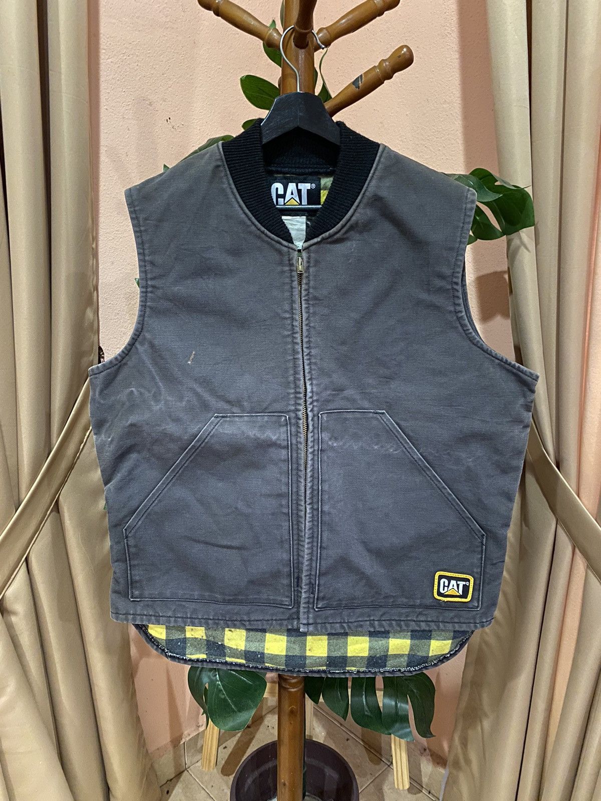 VINTAGE 90S RUGGED GREY HEAVY DUTY WORKWEAR VEST