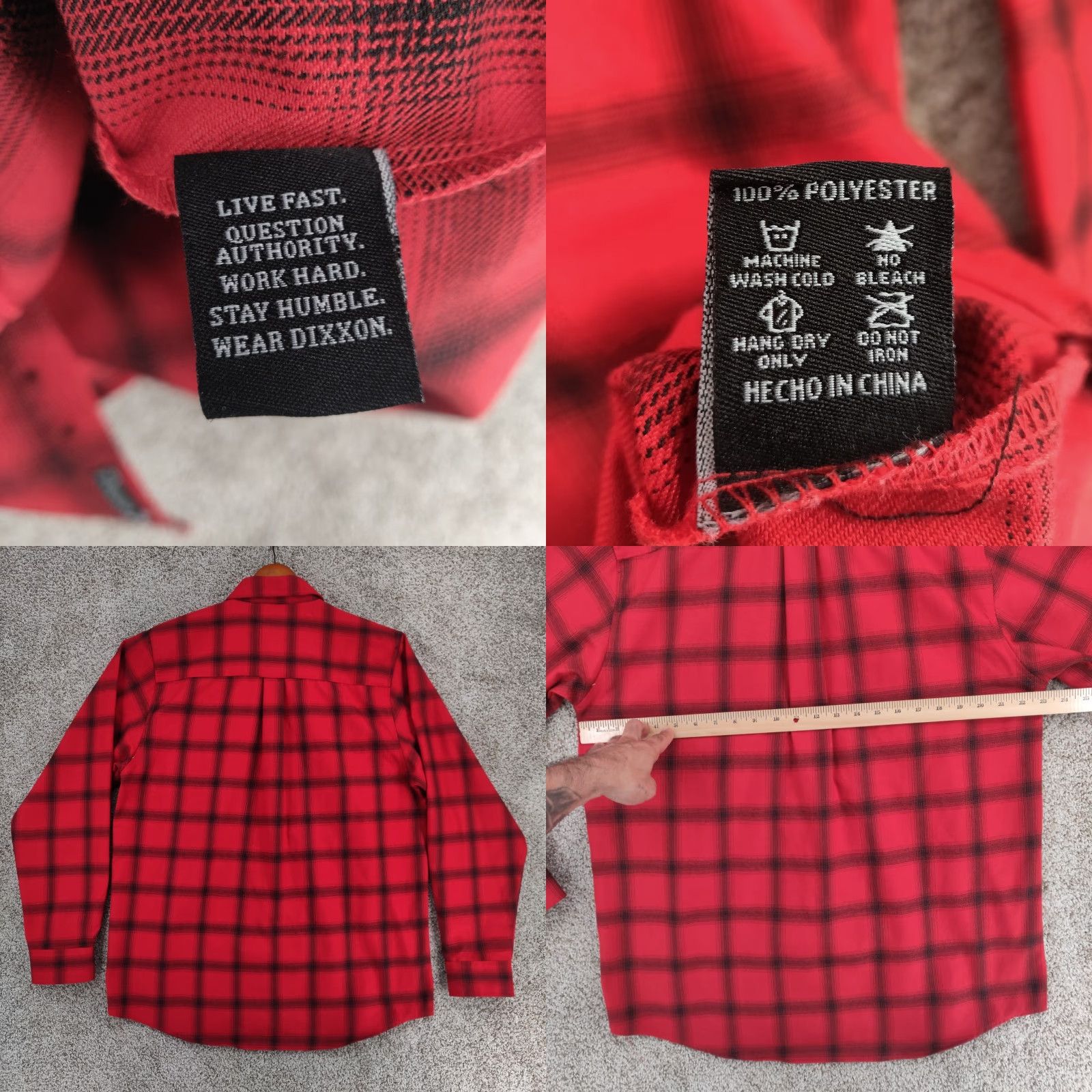 Vintage Dixxon The Stroker Shirt Mens L Red Plaid Long Sleeve Button-Up Pocket Snap Size US L / EU 52-54 / 3 - 8 Thumbnail