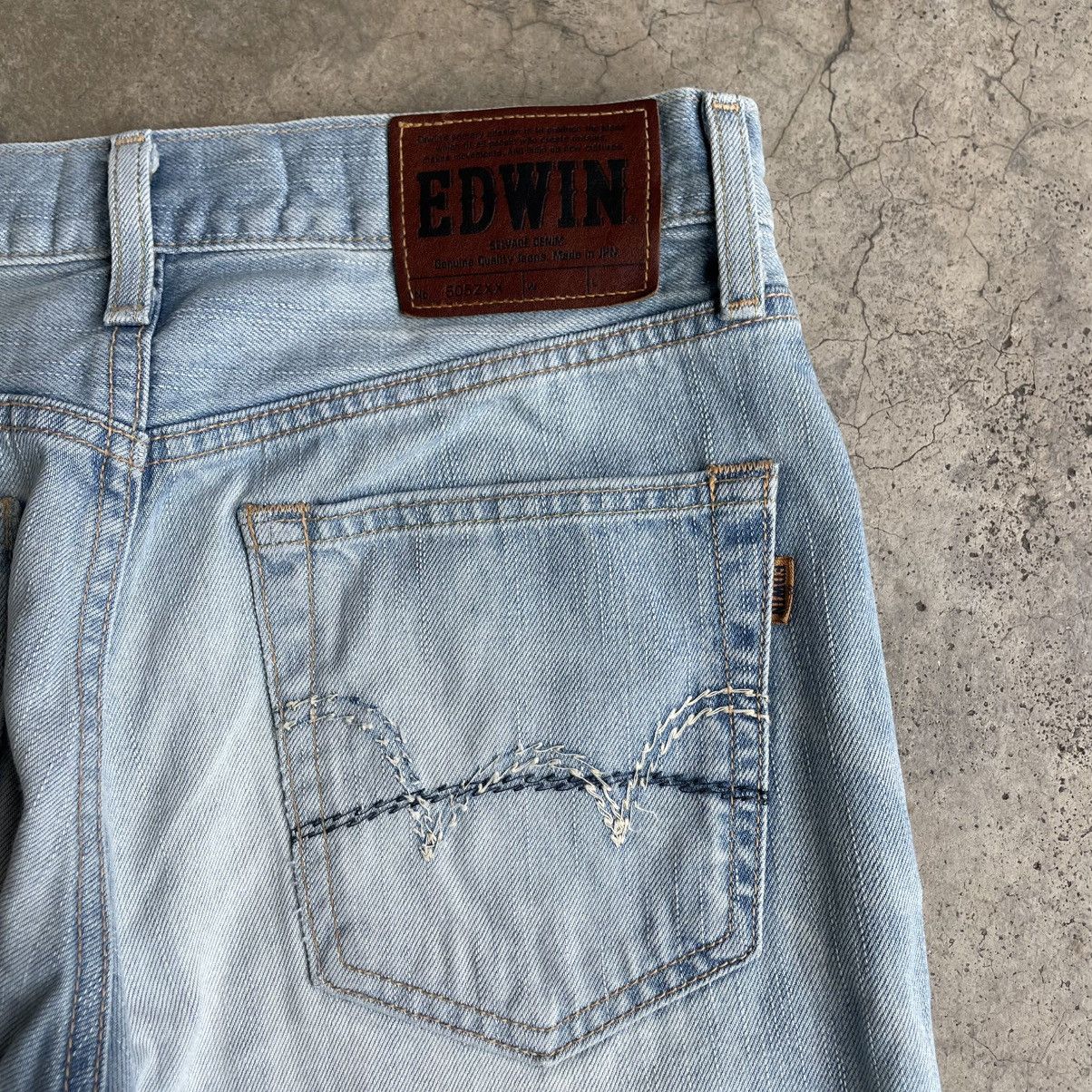 Edwin 🔥Vintage Edwin 505ZXX Stoned Washed Ripped Distress Jeans Size US 30 / EU 46 - 10 Thumbnail