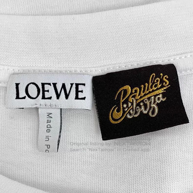 Loewe Loewe White Logo Flock Cotton Short Sleeve T-Shirt Size S / US 4 / IT 40 - 5 Thumbnail