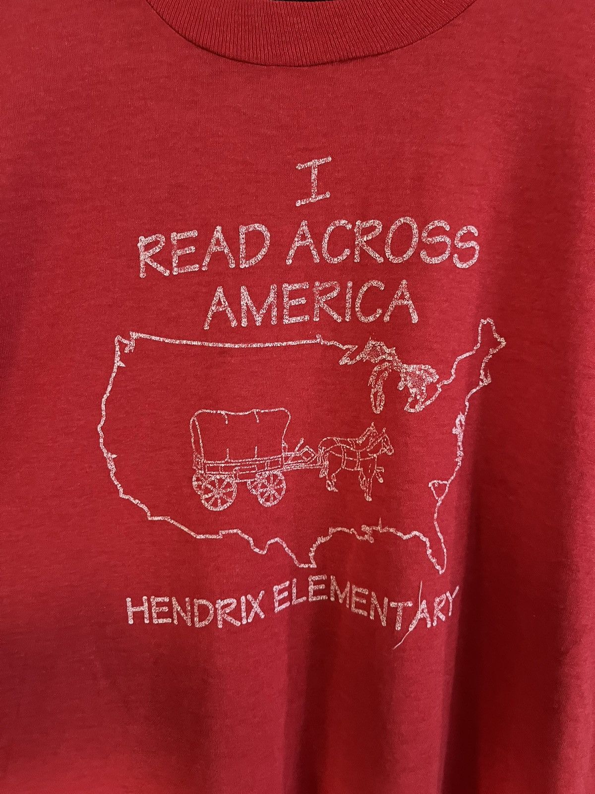 Vintage Vintage 90s Red Screen Stars Single Stitch Tee Size US L / EU 52-54 / 3 - 4 Thumbnail
