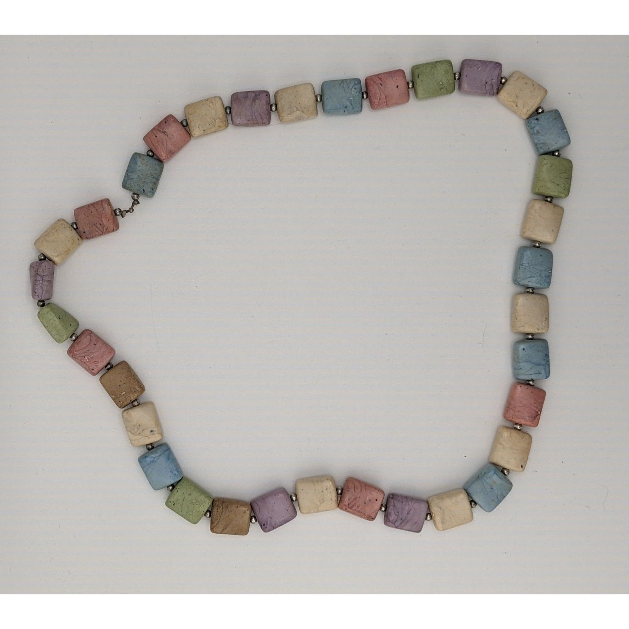Other Vintage Pastel Faux Stone Marbled Beaded Necklace Size ONE SIZE - 6 Thumbnail