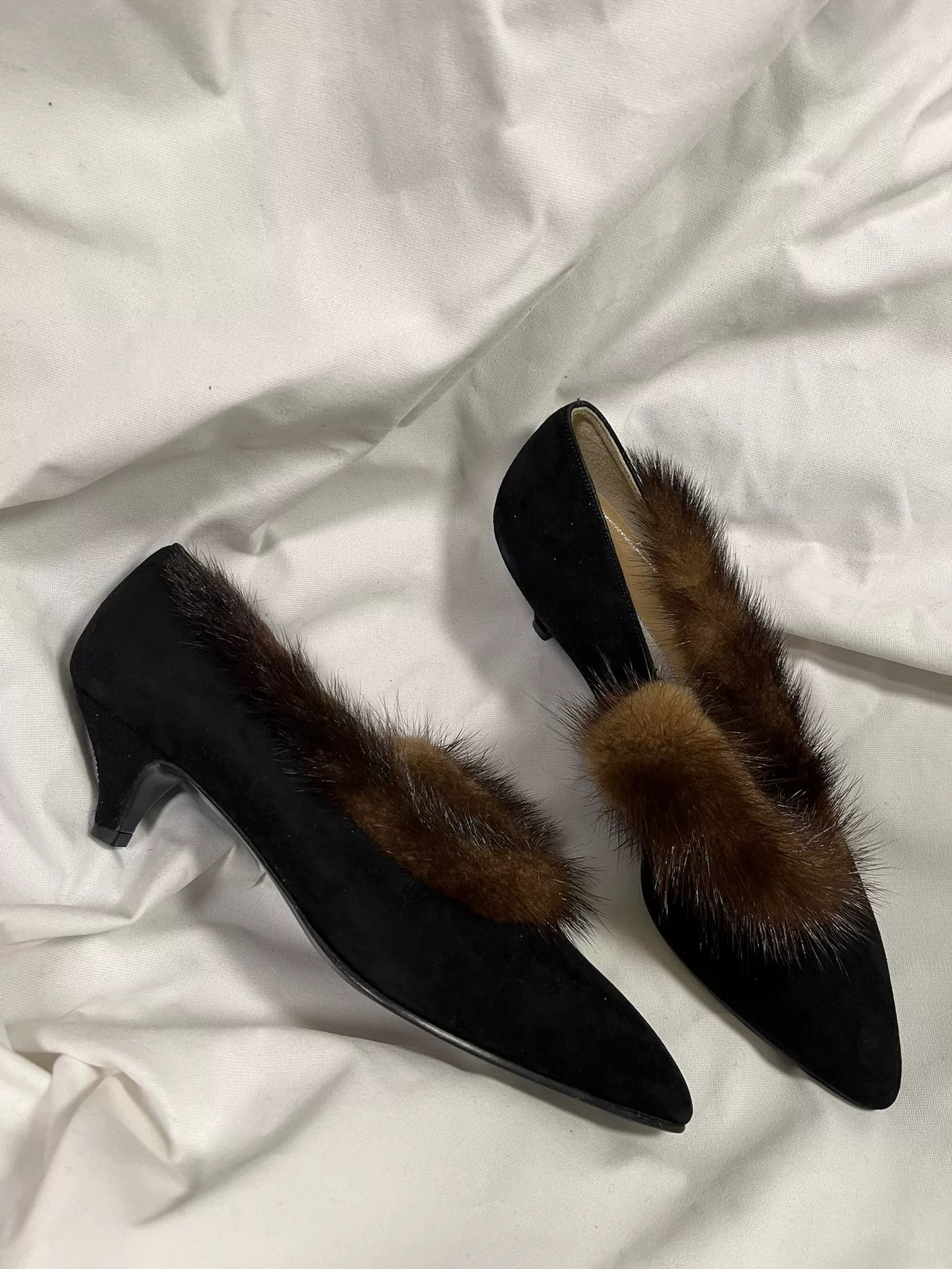 Tokio Kumagai Tokio Kumagai Mink Fur Mid-Heel Shoes Size US 6.5 / IT 36.5 - 1 Thumbnail