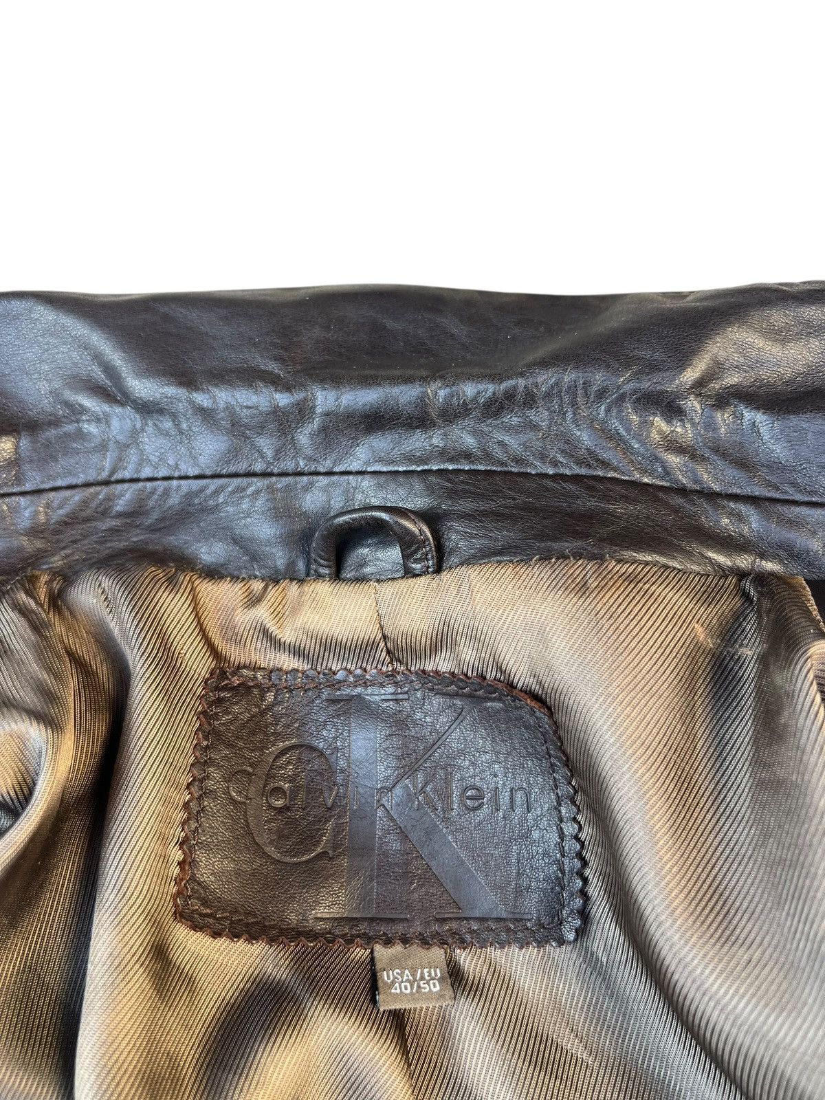 Calvin Klein Vintage CK Calvin Klein Italy Leather Coat Blazer Jacket Size US M / EU 48-50 / 2 - 14 Thumbnail