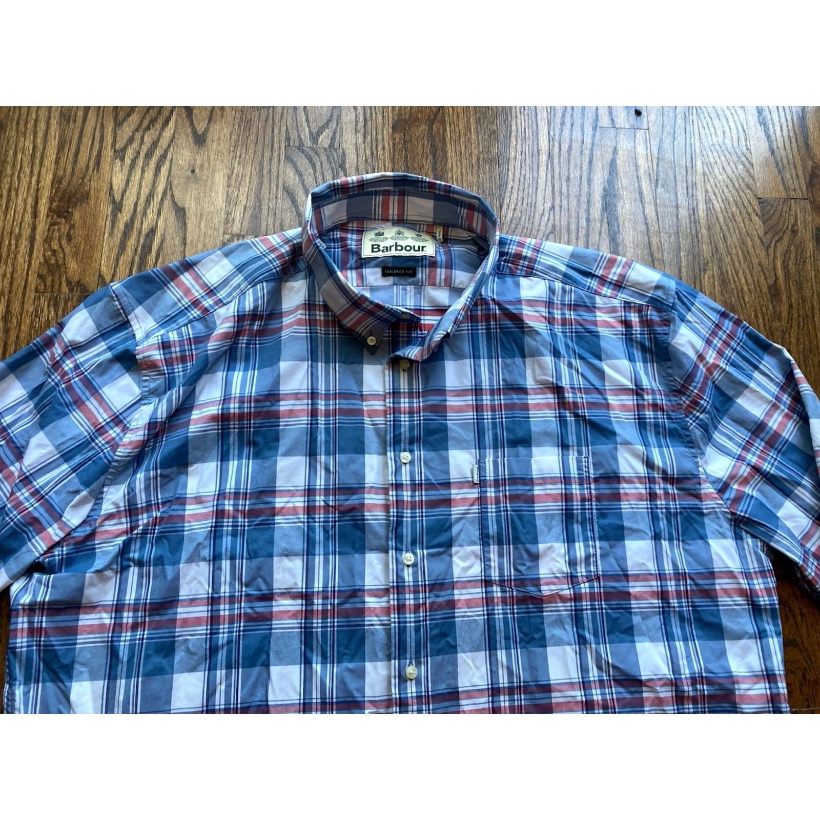 Barbour Barbour Performance Shirt Mens 2XL Blue Long Sleeve Button-Up Check Plaid Tailored Button-Down Collared Shirt Size US XXL / EU 58 / 5 - 4 Thumbnail