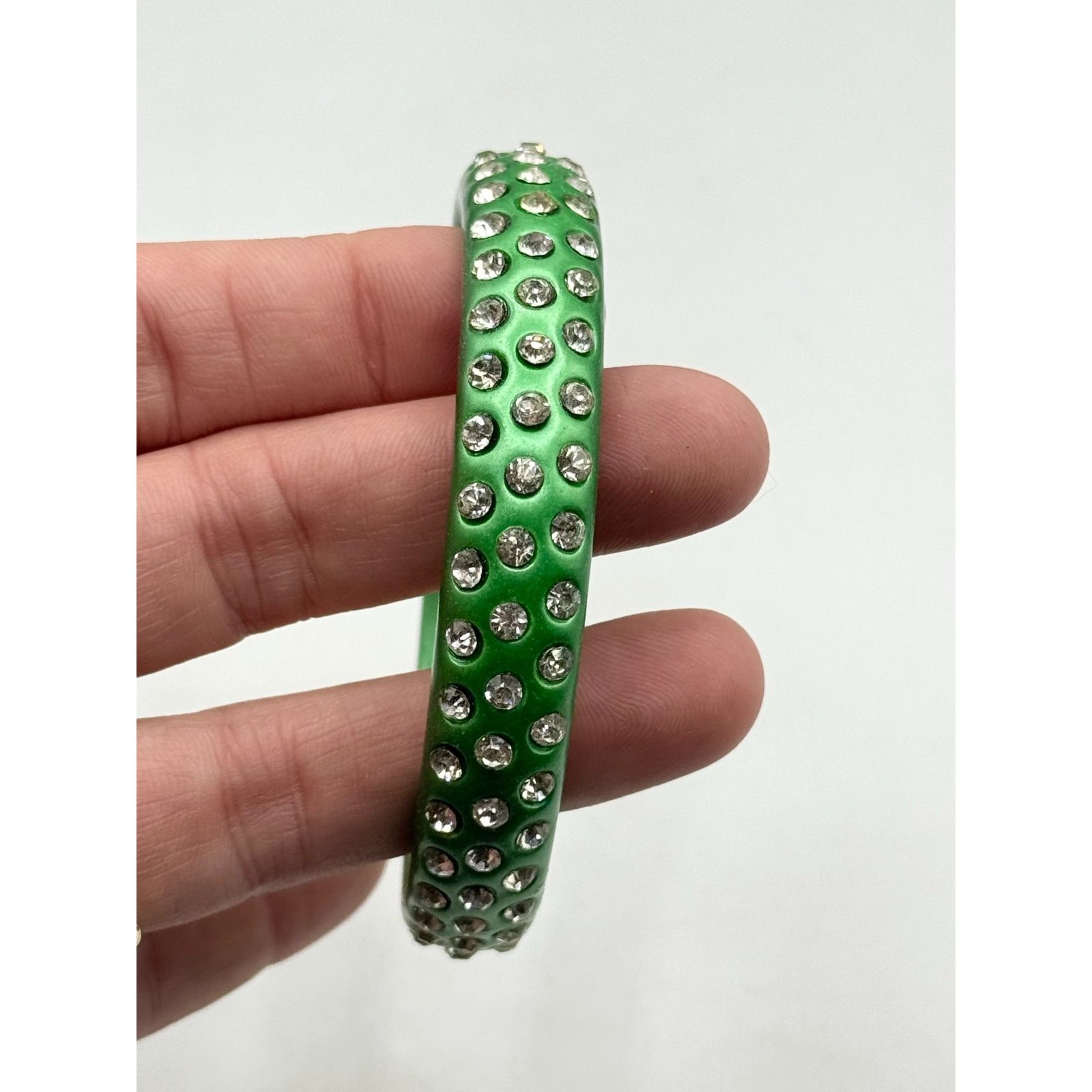 Vintage Vintage green rhinestone bangle bracelet Size ONE SIZE - 5 Thumbnail