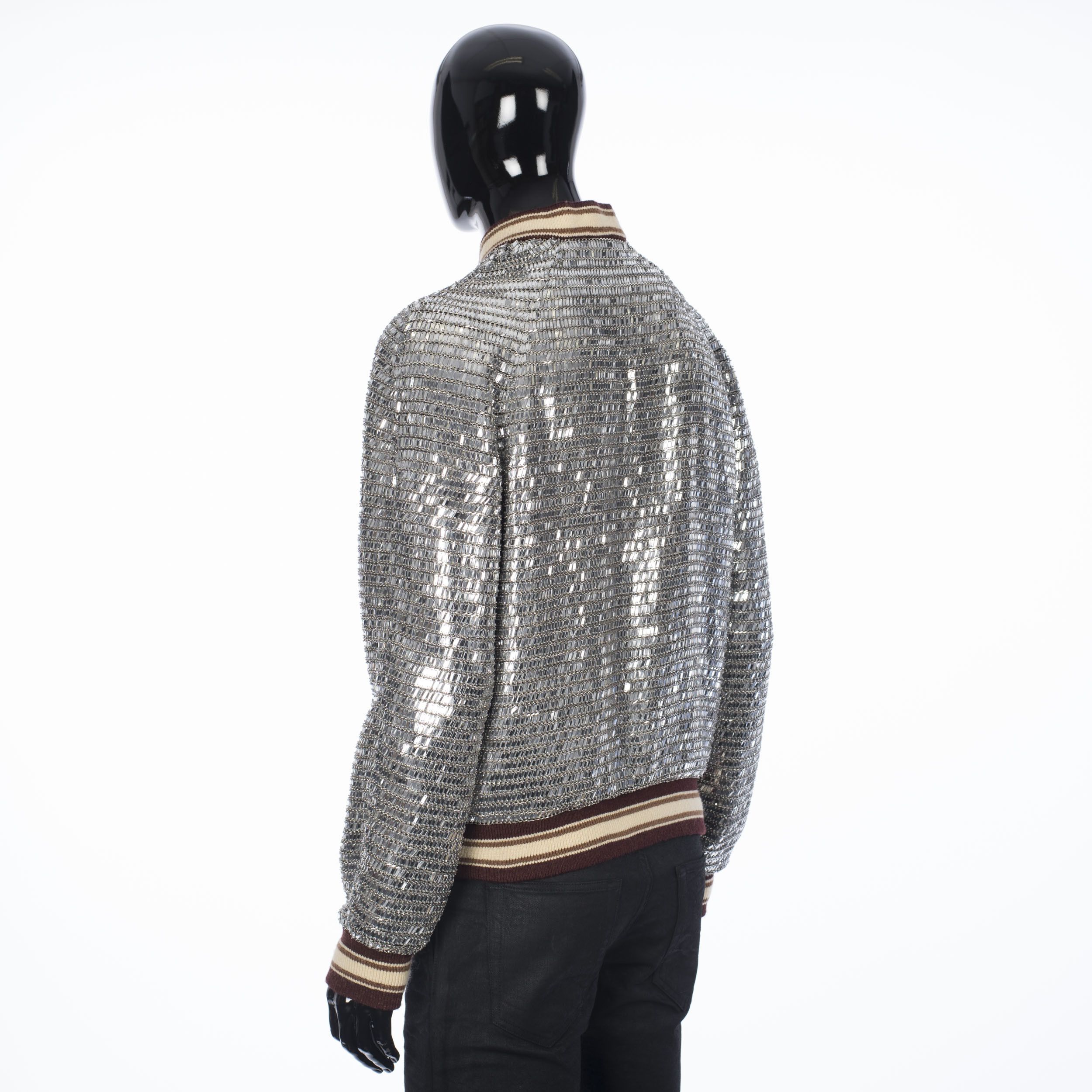 Celine Silver Mirror Embroidered Teddy Jacket Size US M / EU 48-50 / 2 - 5 Thumbnail