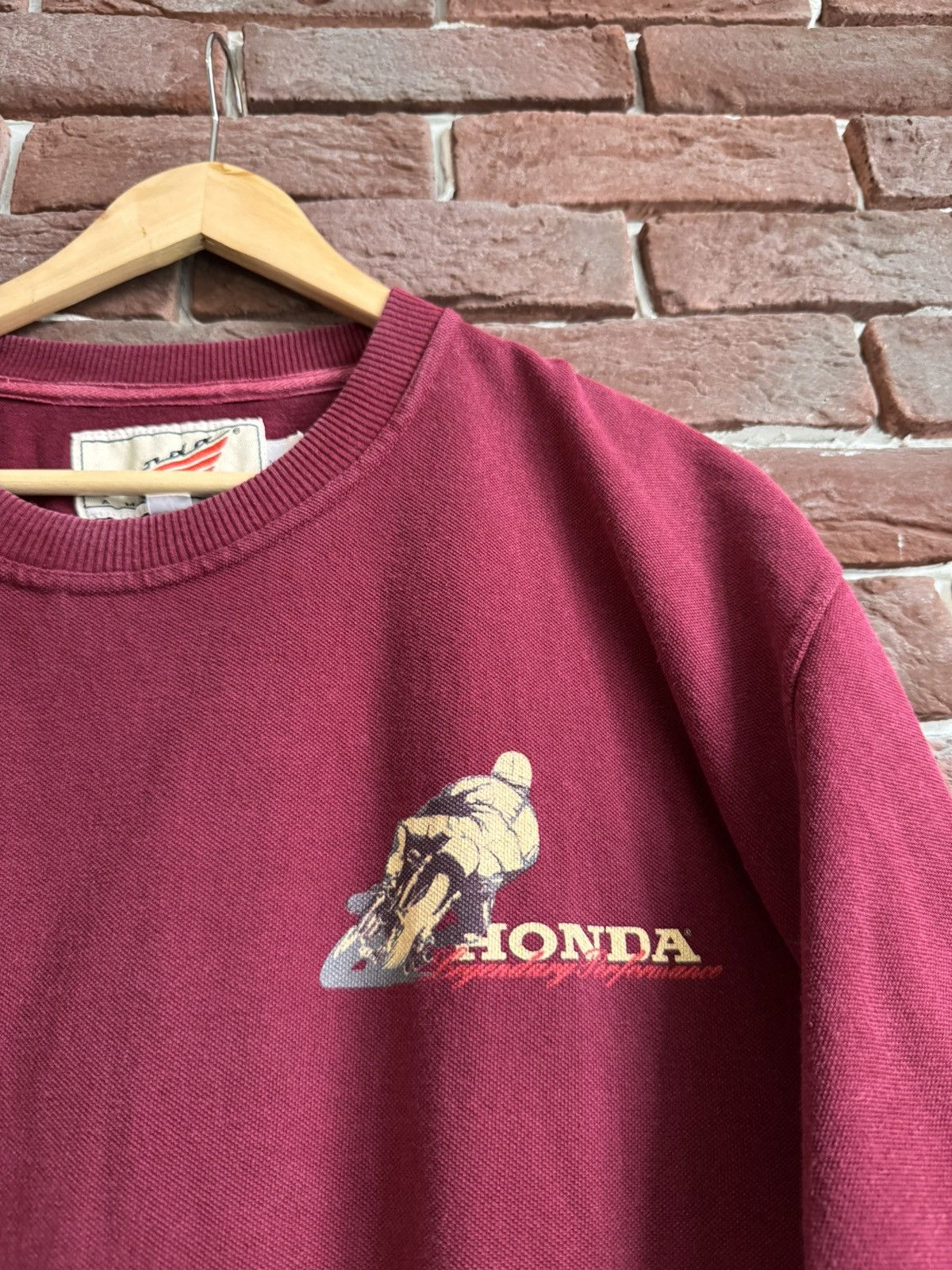 Honda Vintage 90s Honda Legendary Performance Rare XL Maroon Drip Size US XL / EU 56 / 4 - 3 Thumbnail