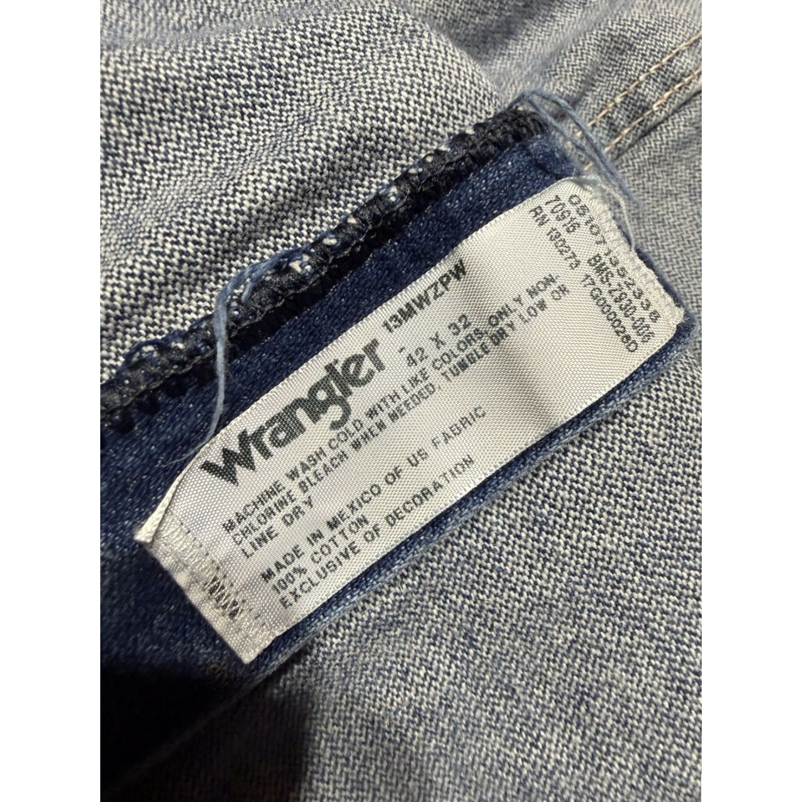 Wrangler Wrangler 13MWZ Jeans Men 42 Blue Denim 42X32 Cowboy Bootcut Wrangler Cowboy Cut 5-Pocket Design Regular Size Type Pants Mens Jeans Blue Cowboy, 13MWZ Size US 42 / EU 58 - 4 Thumbnail