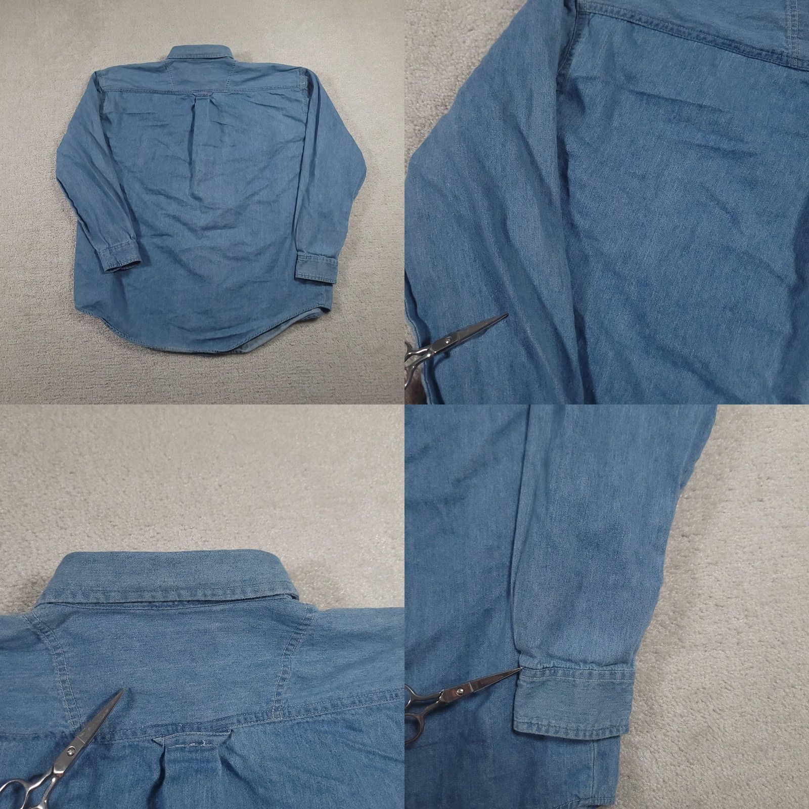 Vintage Weston Wear Shirt Womens Large Blue Denim Long Sleeve Button-Up Western 90s Size L / US 10 / IT 46 - 9 Thumbnail