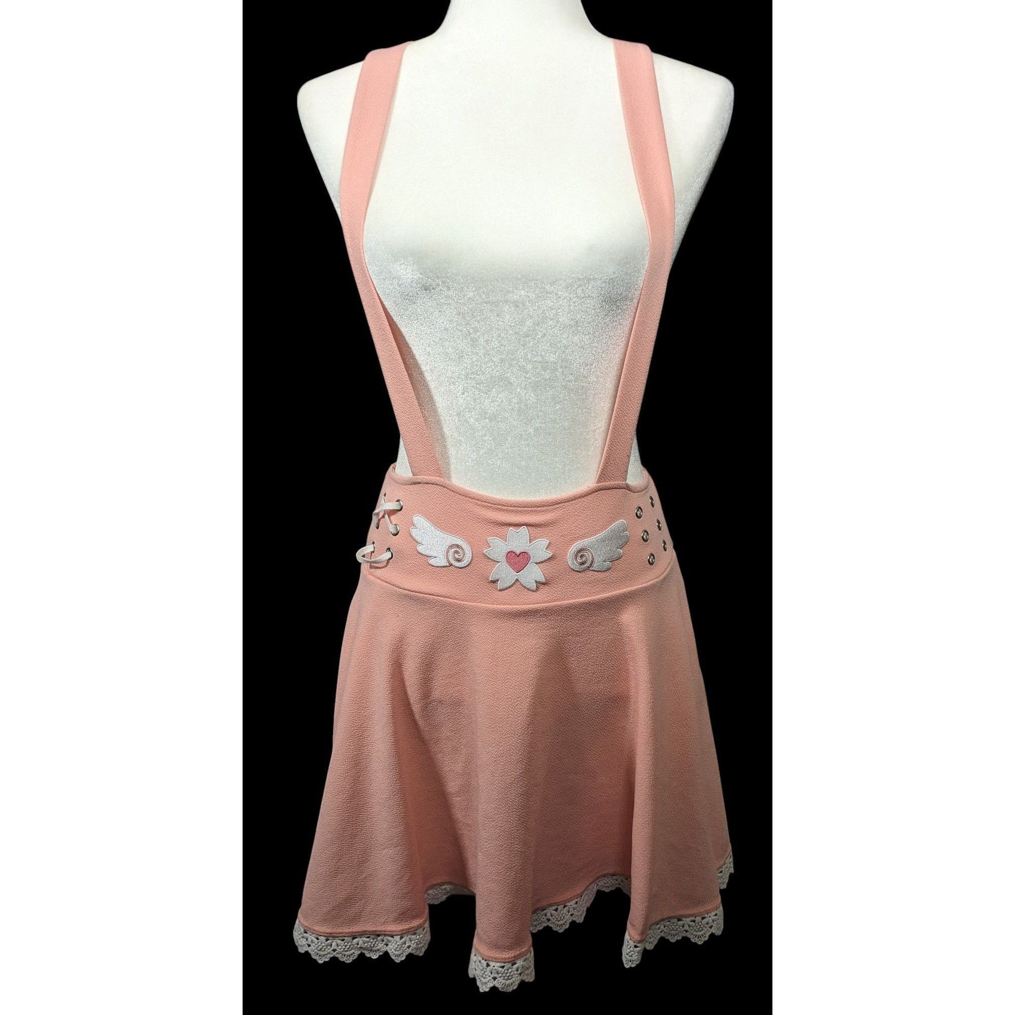 Other Midnight Hour Pink Sakura Lace Edge Suspender Skirt Size Sma Size 28" / US 6 / IT 42 - 1 Thumbnail