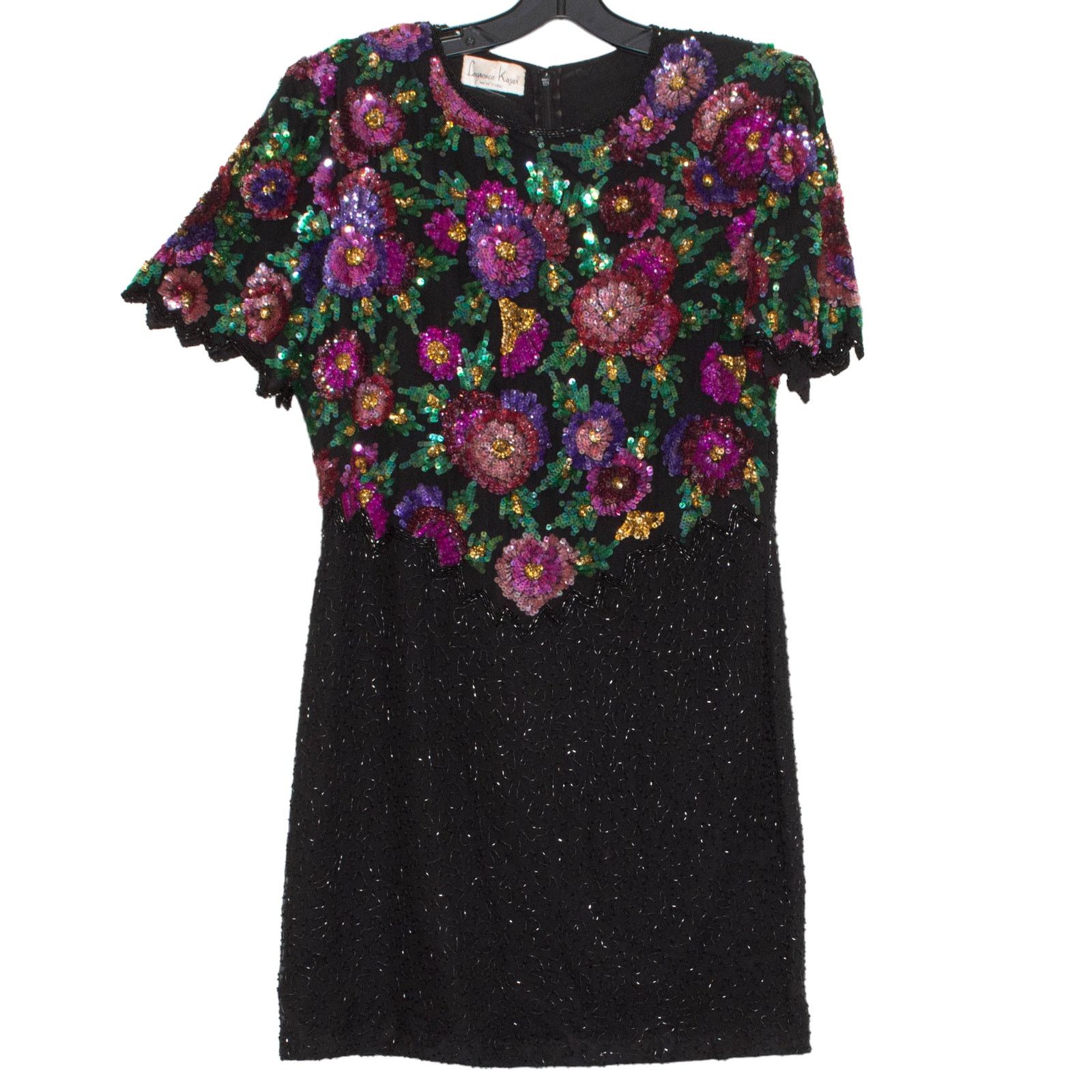 Other Vintage Laurence Kazar Dress Sequin Beaded Floral Medium Size M / US 6-8 / IT 42-44 - 1 Thumbnail