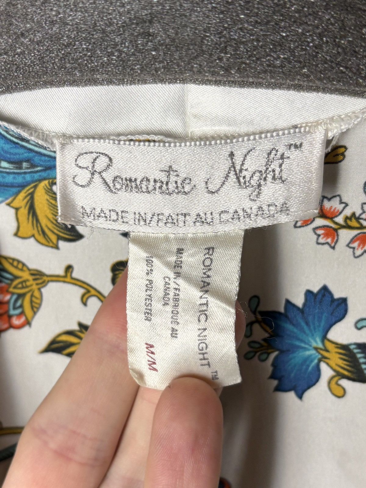 Vintage 2000s Vintage Bath Robe Silk Floral Polyester Lounge Sleep Size XL / US 12-14 / IT 48-50 - 5 Thumbnail