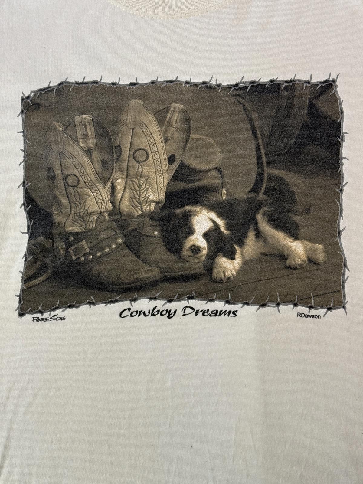 Gildan Cowboy Dreams T-shirt Puppy Prairie Song RDawson Tee - L Size US L / EU 52-54 / 3 - 3 Thumbnail