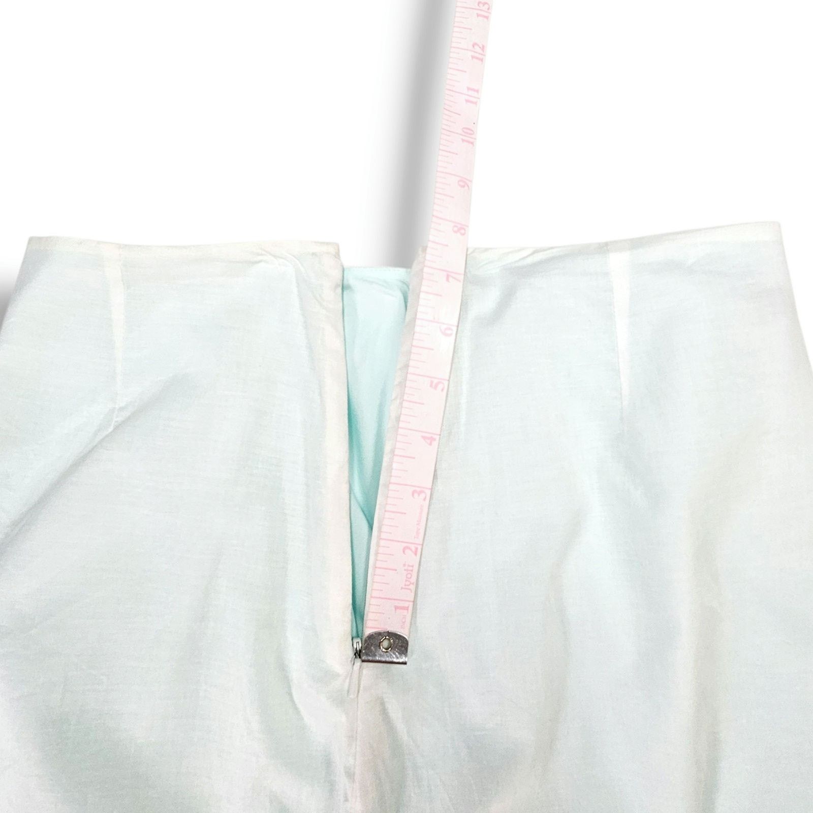 Express Express Embroidered Floral Border Skirt Light Blue White 3/4 Size 27" / US 4 / IT 40 - 8 Thumbnail