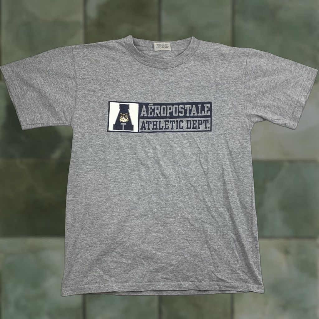 Aeropostale VINTAGE Aeropostale Shirt Adult Medium Gray Grunge Athletic 90s Y2K Logo Tee Mens M Size US M / EU 48-50 / 2 - 1 Thumbnail