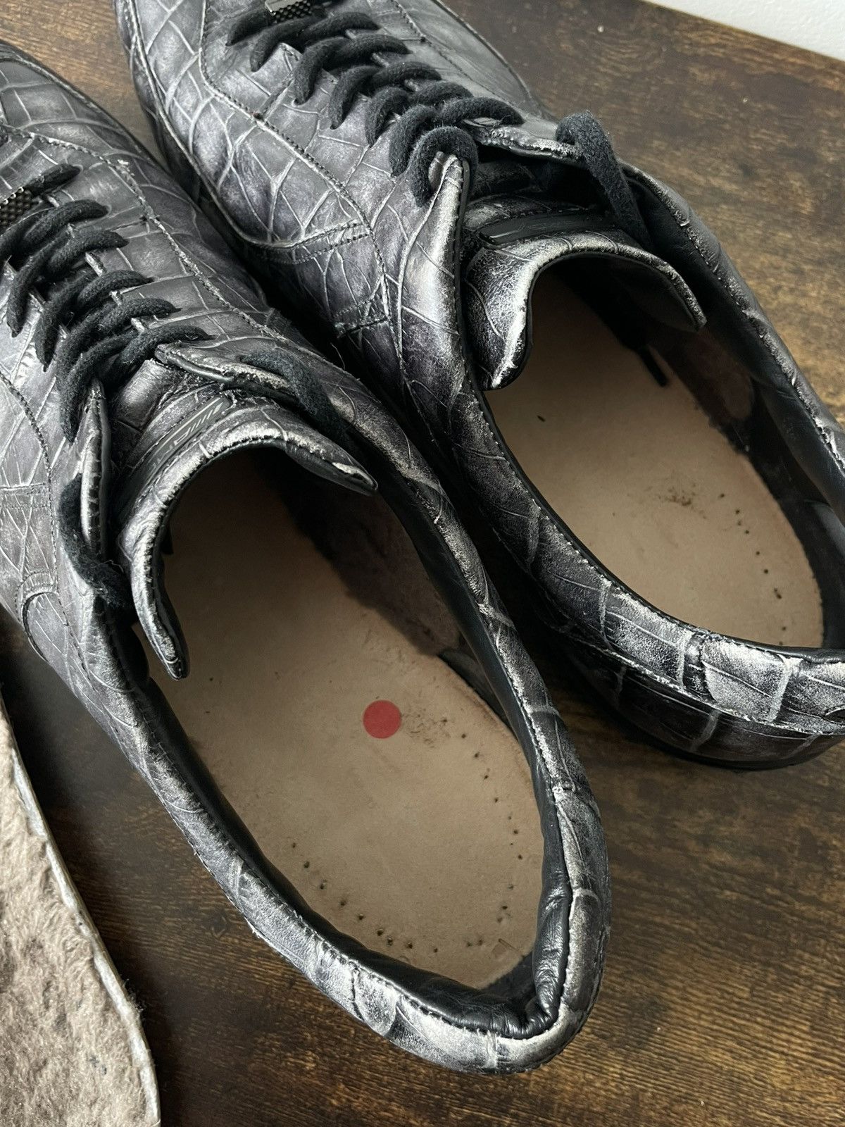 Santoni Santoni AMG Leather Crocodile Shoes Vintage Faded RARE Size US 10 / EU 43 - 8 Thumbnail