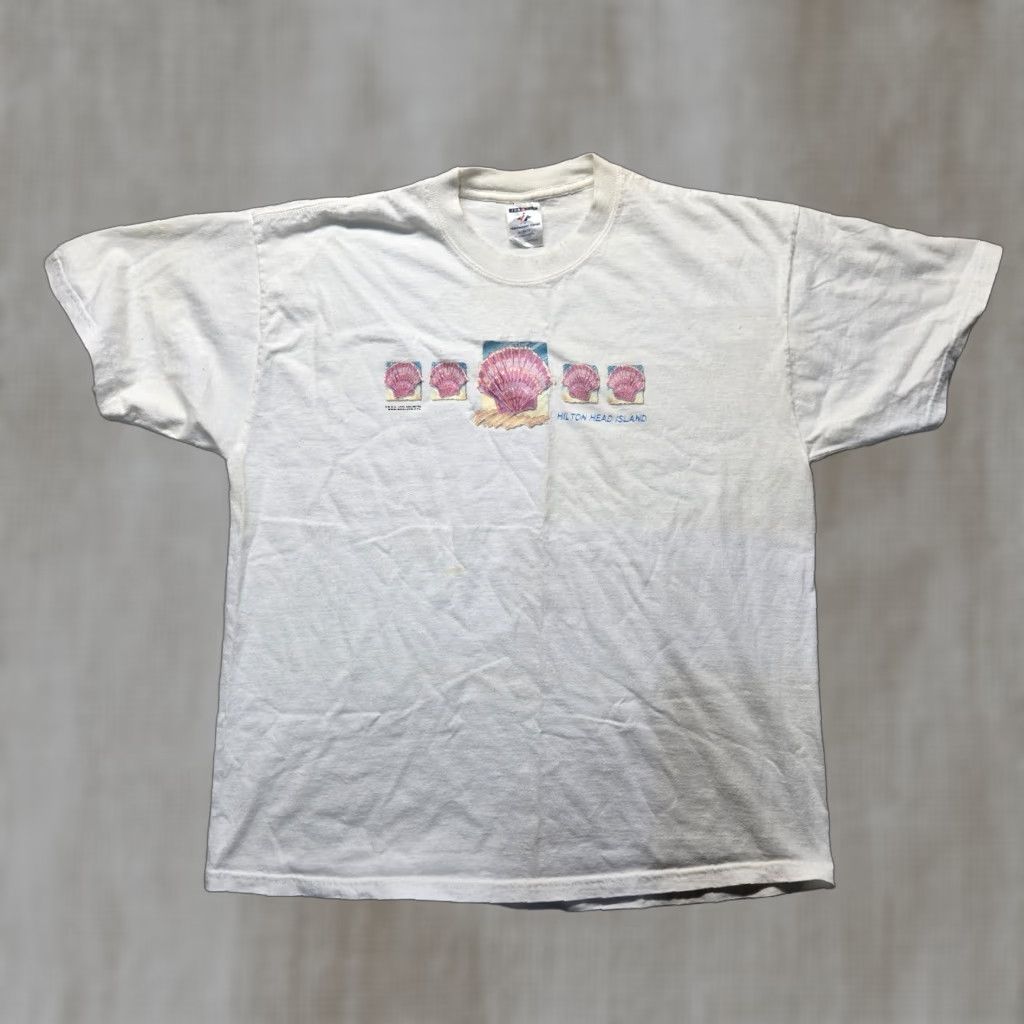 Vintage VINTAGE Hilton Head Island SC T-Shirt Adult XL White Cotton Crew Neck Short Sleeve Graphic Mens Size US XL / EU 56 / 4 - 1 Thumbnail