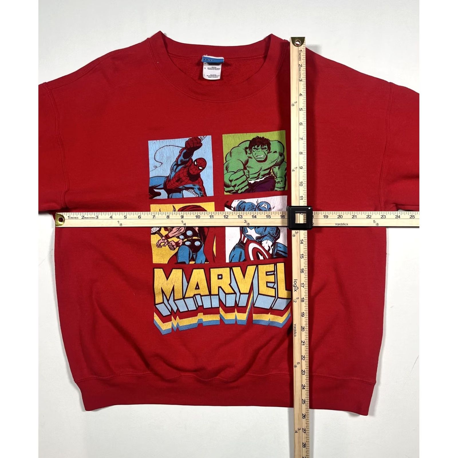 Vintage VINTAGE Marvel Sweatshirt Mens Large Red Crewneck Spider Man Hulk Thor Captain America Size US L / EU 52-54 / 3 - 6 Thumbnail
