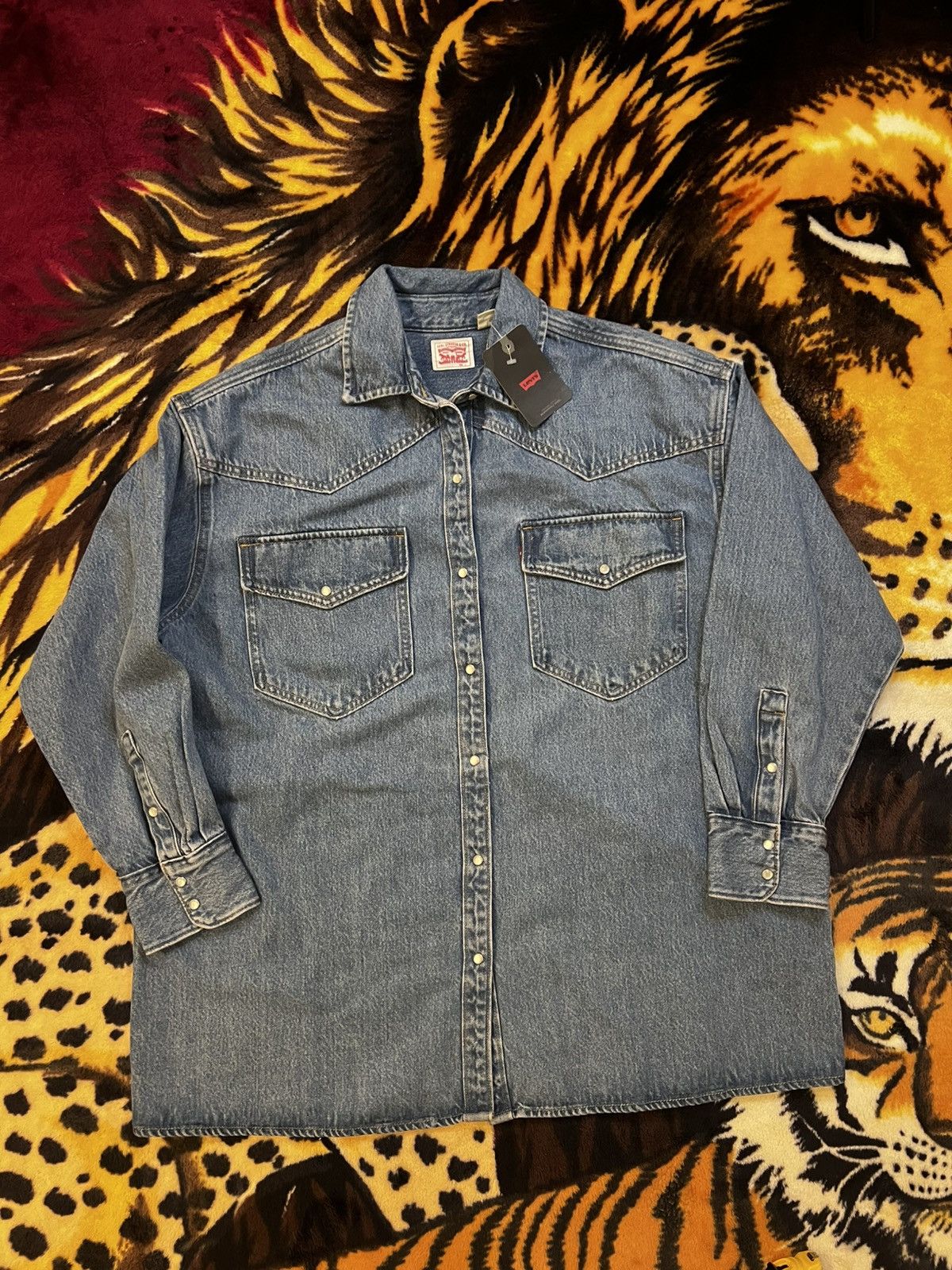 Levi's × Levi's Vintage Clothing New with Tags Levi Pearl Snap Denim Long Sleeve Size US L / EU 52-54 / 3 - 1 Thumbnail