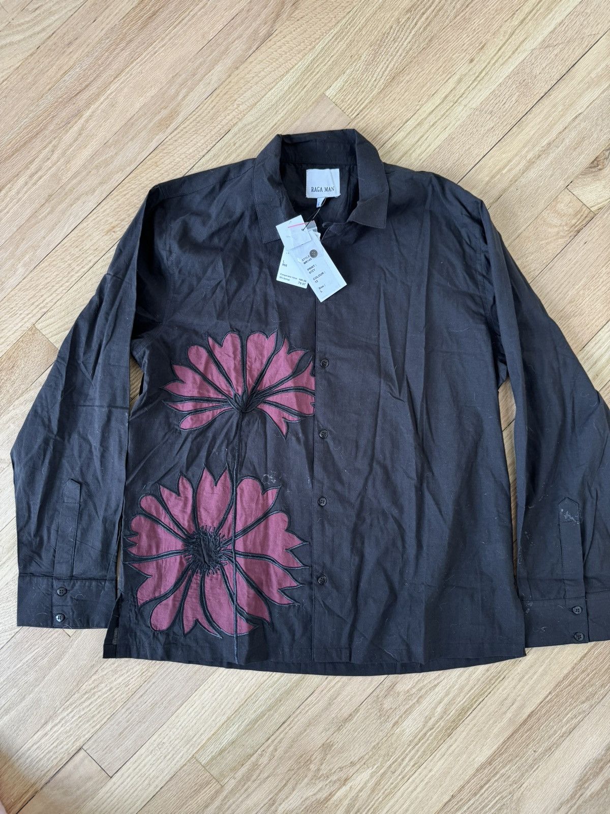 Other Black floral Raga Man shirt Size US XL / EU 56 / 4 - 1 Thumbnail