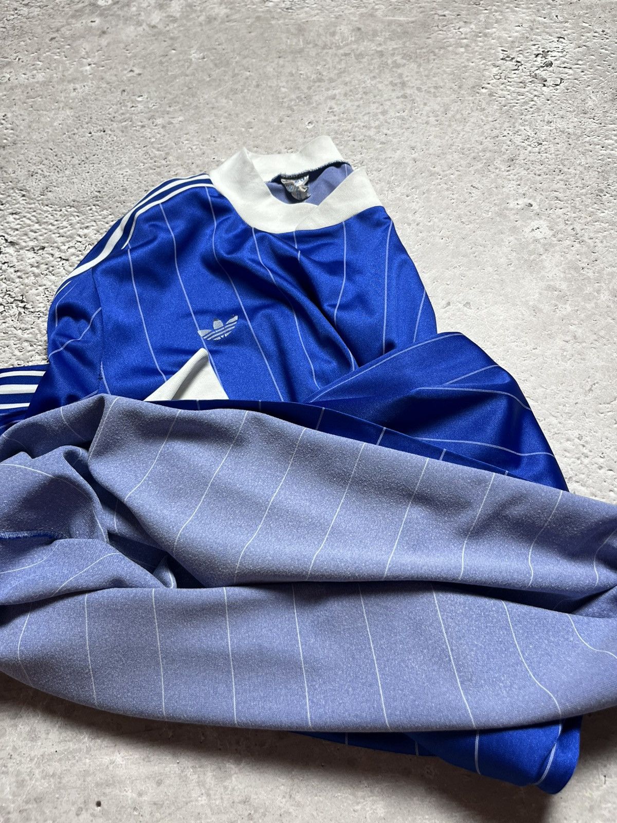 Adidas × Vintage Vntg Adidas Ventex Jersey Made in Tunisia Blue Striped Shirt Size US L / EU 52-54 / 3 - 14 Thumbnail