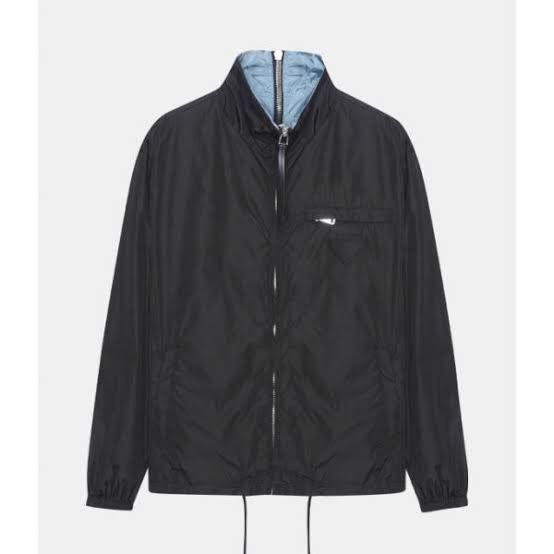 image of Prada Re-Nylon Two Way Jacket in Black Blue, Women's (Size XS)