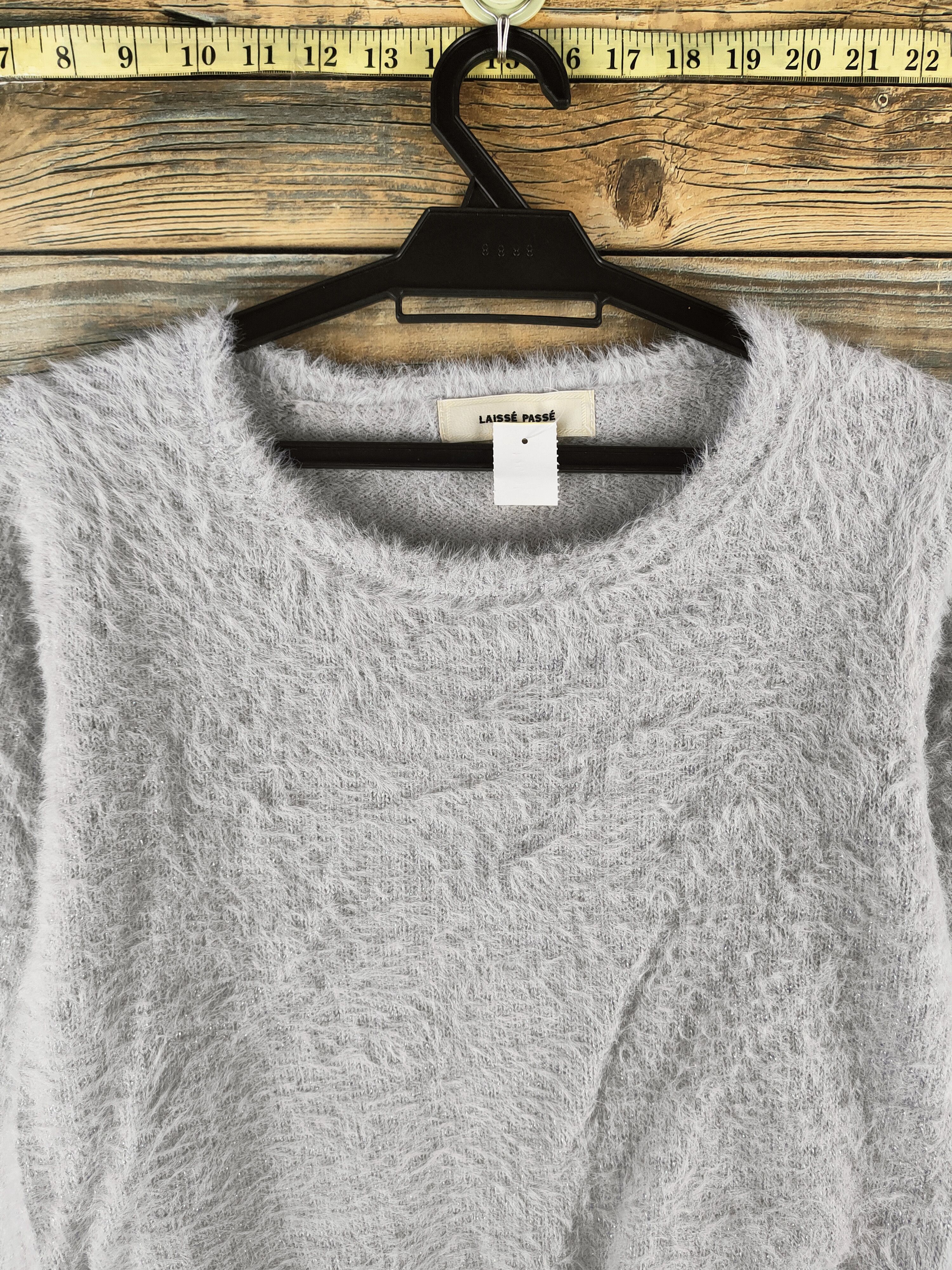 Japanese Brand DL Laisse Passe Gray Fur Mohair Knitwear #46-981 Size XS / US 0-2 / IT 36-38 - 2 Thumbnail