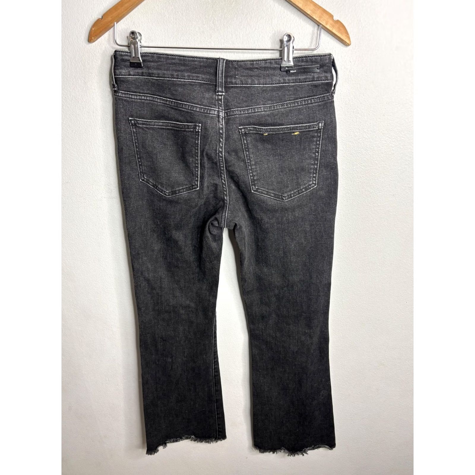 Vintage Pilcro and the Letterpress Jeans Womens 26 Black High Rise Flare Raw Hem Denim Size 26" / US 2 / IT 38 - 5 Thumbnail