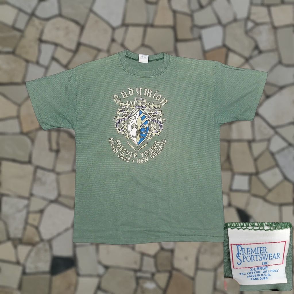 Vintage VINTAGE Krewe Endymion Mardi Gras T Shirt Mens XL Green Striped 90s Premier Size US XL / EU 56 / 4 - 1 Thumbnail