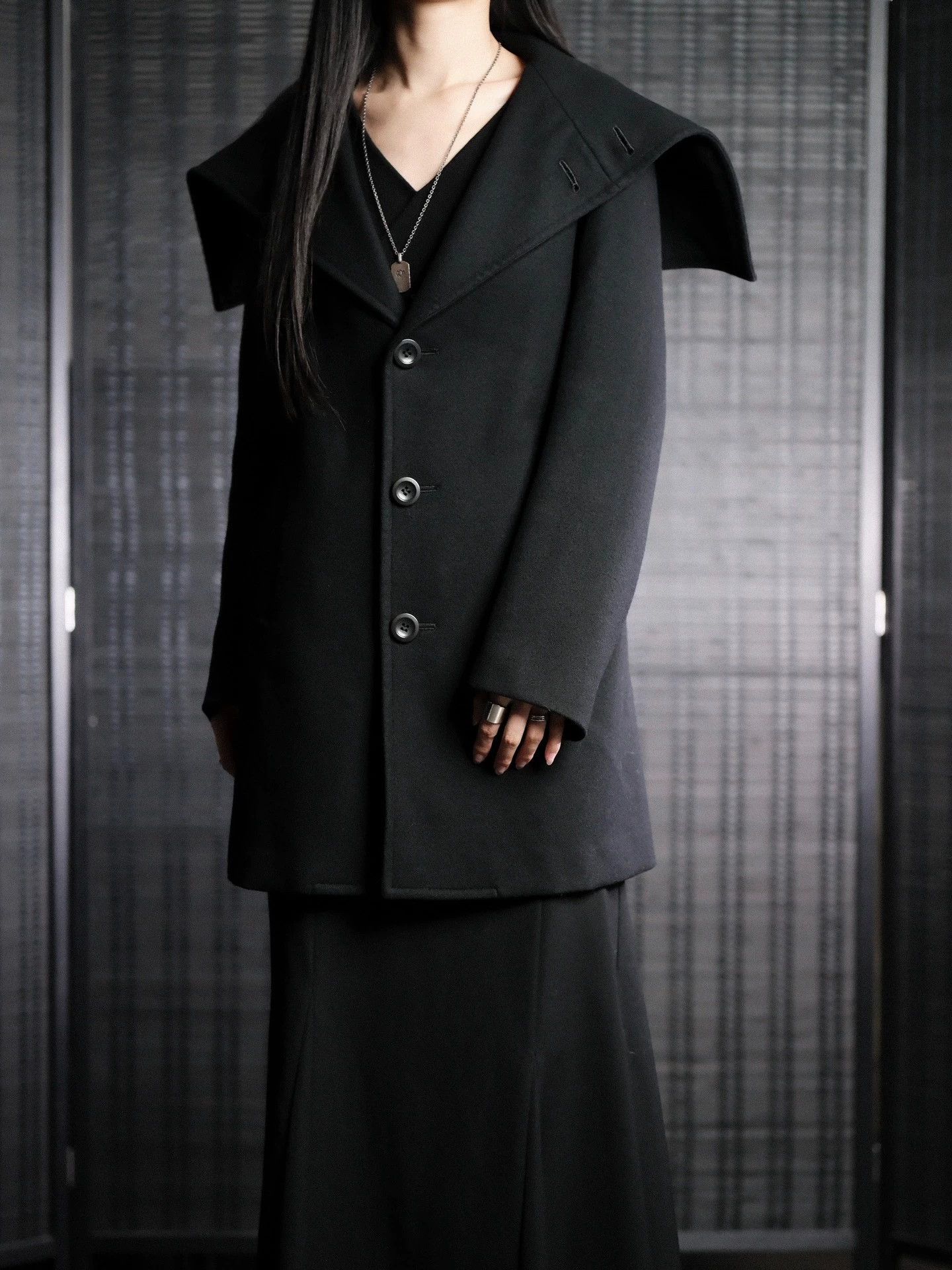Yohji Yamamoto Yohji Yamamoto 03AW Vintage Witch Shawl-Collar Wmn Coat Size XS / US 0-2 / IT 36-38 - 3 Thumbnail