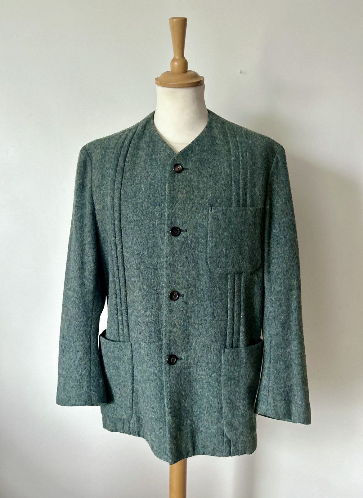 Comme des Garcons Homme Plus CDGH+ AW1995 ‘SLEEP’ COLLARLESS BOILED WOOL JACKET ad1995 Size US S / EU 44-46 / 1 - 3 Thumbnail