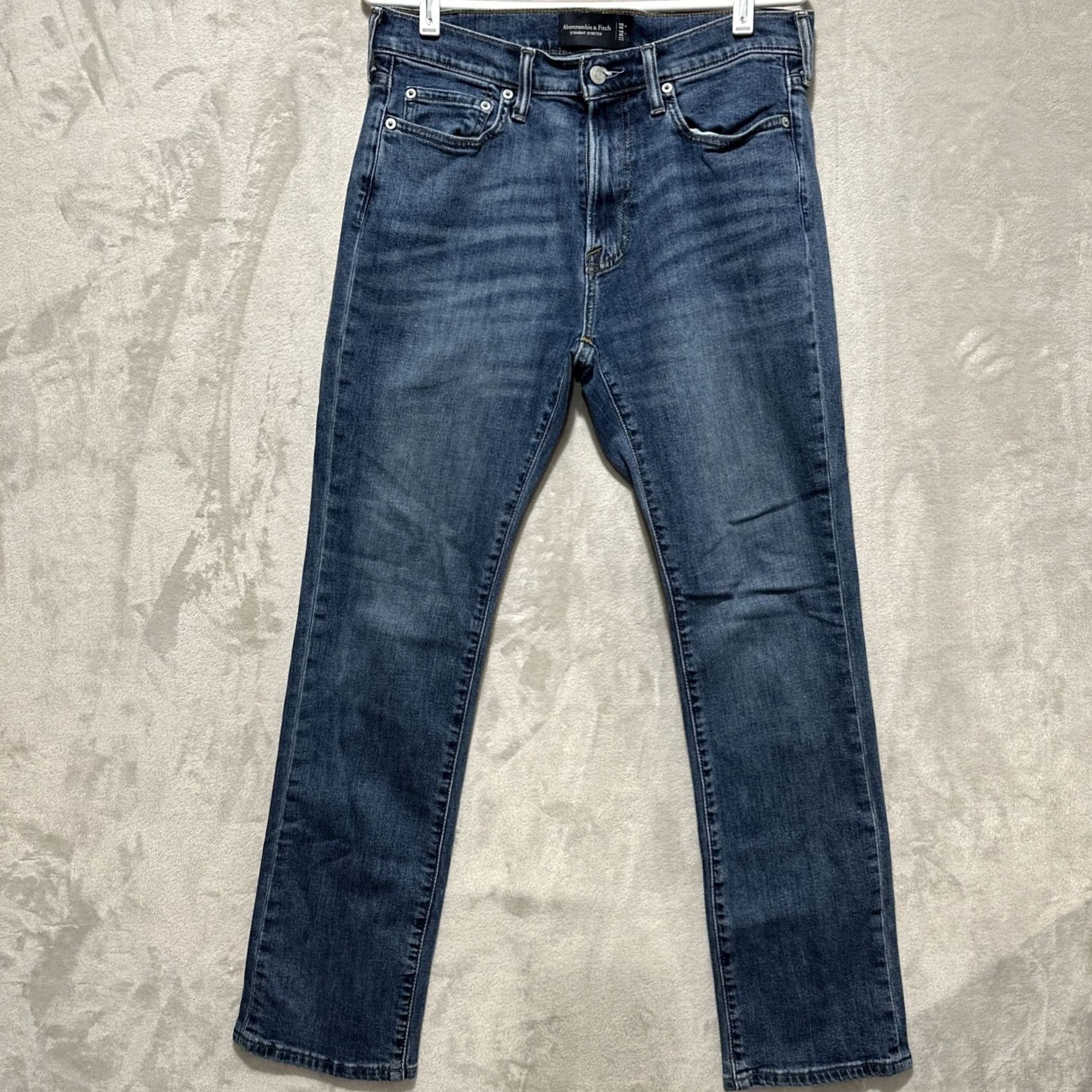 Abercrombie & Fitch Abercrombie & Fitch Jeans Men 32 Mid Rise Straight Stretch 5-Pocket Logo Denim Blue Size US 32 / EU 48 - 2 Thumbnail