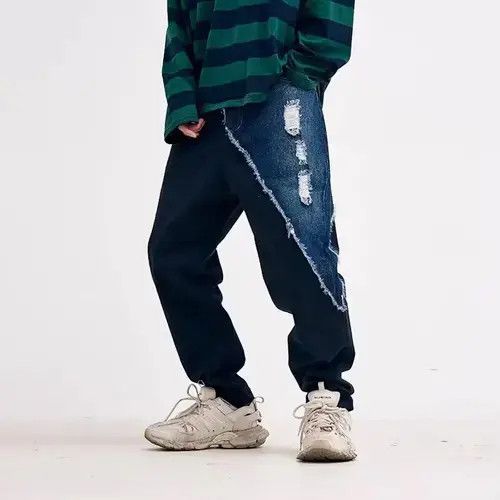 Jean × Other 20SS Indigo Union Japan Black Patchwork Pants Size US 34 / EU 50 - 2 Thumbnail