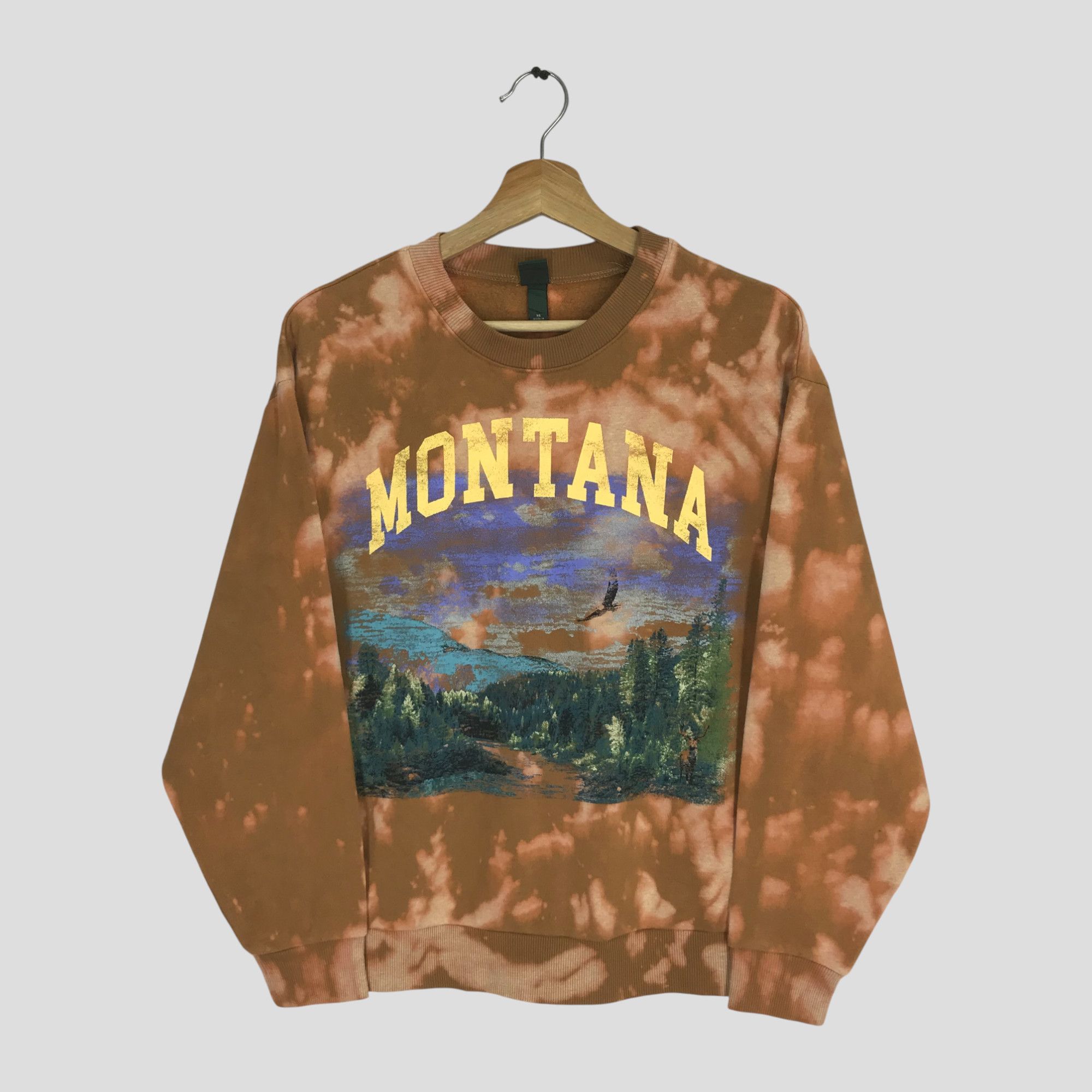 Vintage Montana Tie Dye Brown Sweatshirt - 195 Size US XS / EU 42 / 0 - 1 Thumbnail