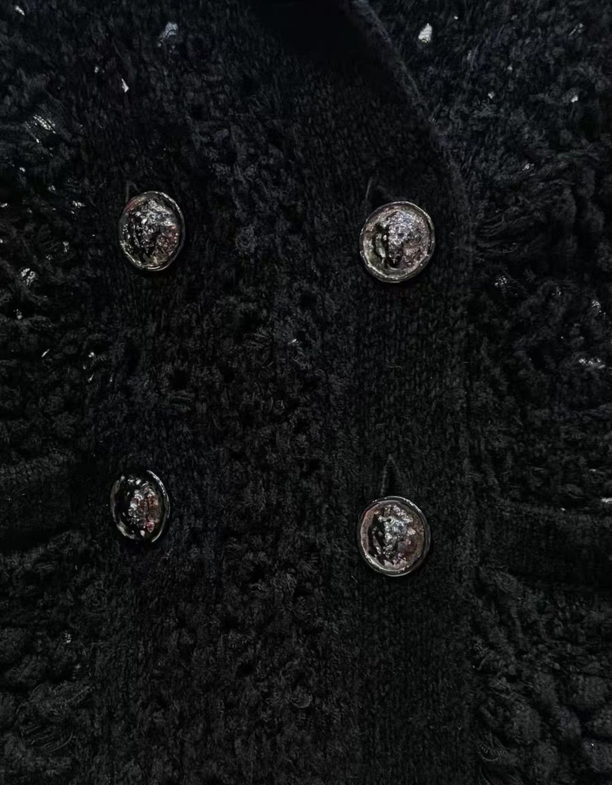 Chanel Chanel 22B Classic Black Hollow Knit Top J33 Size XS / US 0-2 / IT 36-38 - 3 Thumbnail