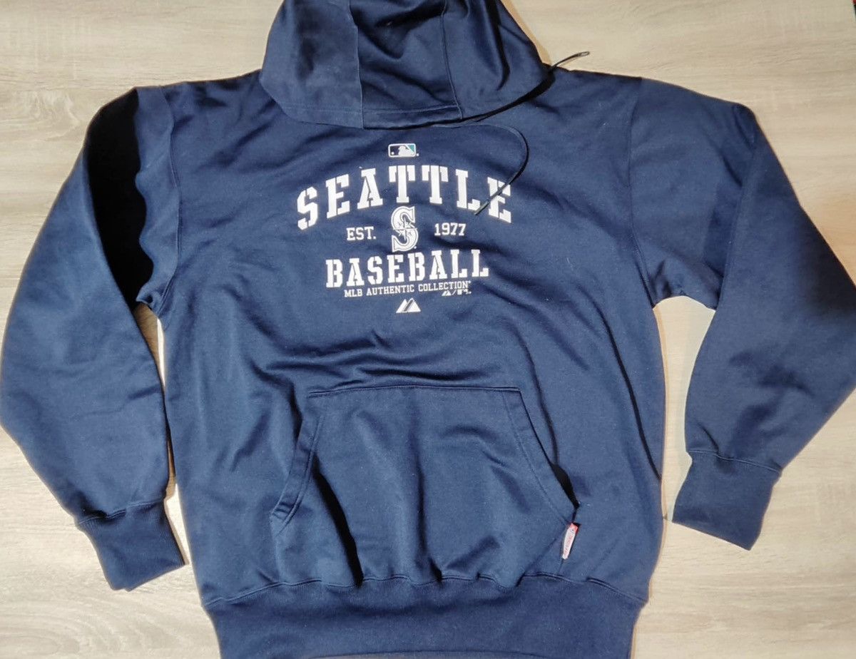 Majestic × Vintage Majestic Seattle baseball hoodie sweatshirt size L Size US L / EU 52-54 / 3 - 1 Thumbnail