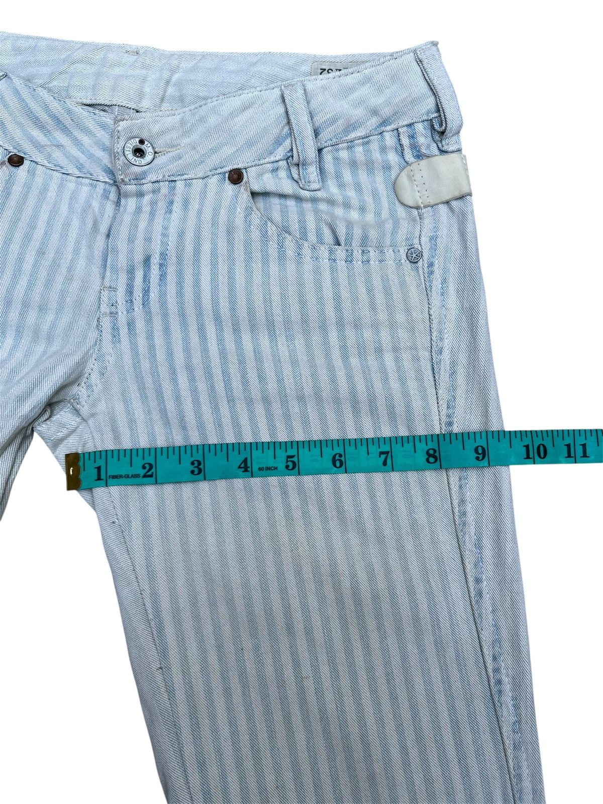 Diesel DIESEL Striped Flare Jeans Y2K Aesthetic W26 Size 26" / US 2 / IT 38 - 16 Thumbnail