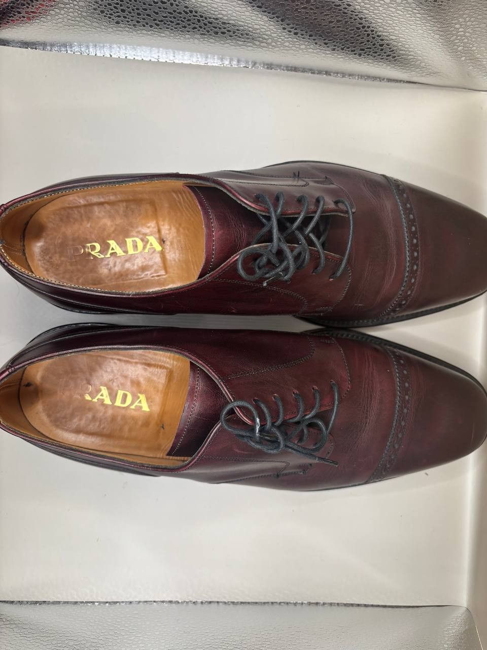 Prada PRADA Made in England Leather Cap-Toe Derby Shoes UK 12 Size US 13 / EU 46 - 8 Thumbnail