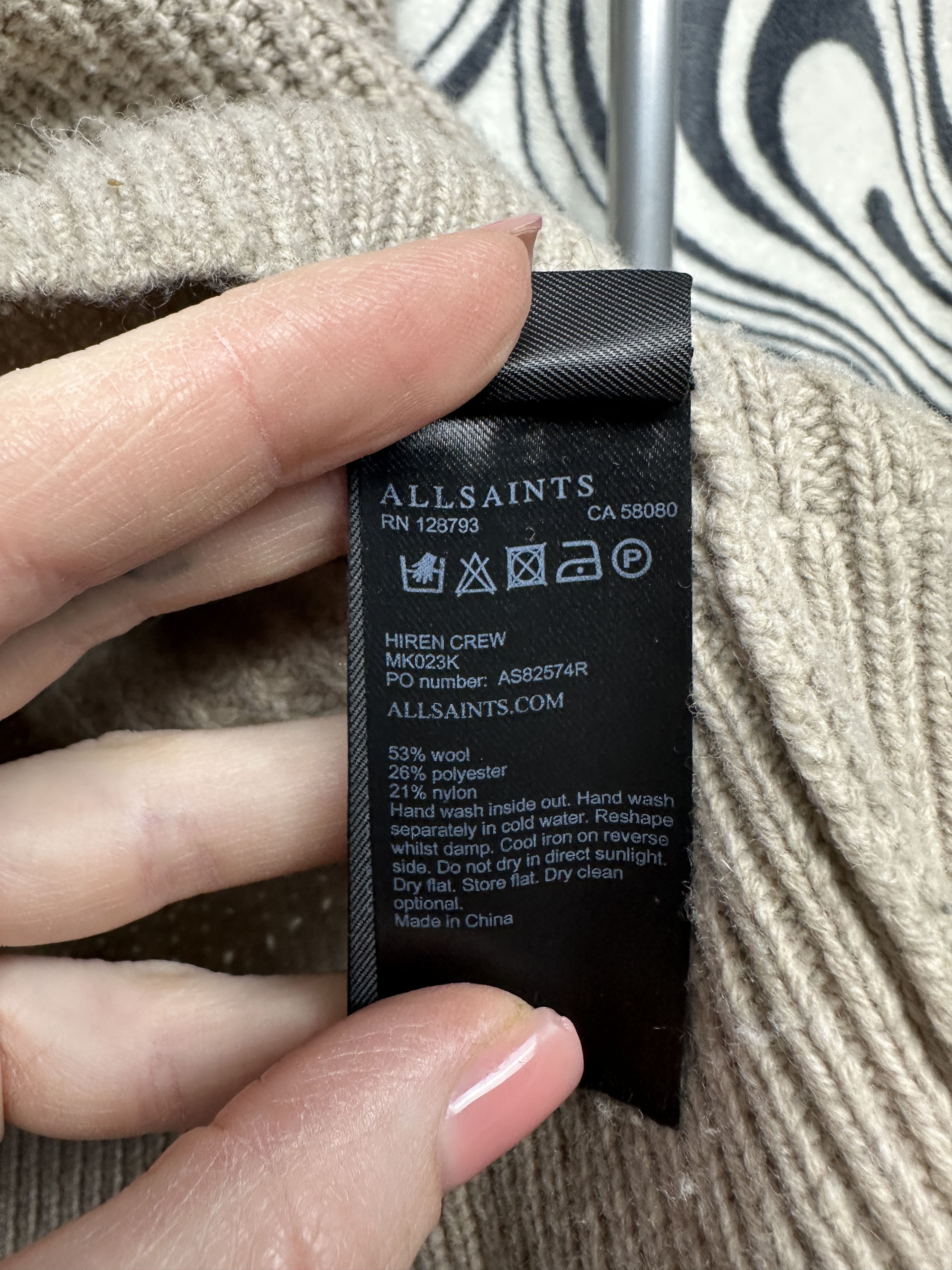 Allsaints Allsaints Mens Hiren Crew Neck Wool Knit Sweater Size US M / EU 48-50 / 2 - 4 Thumbnail