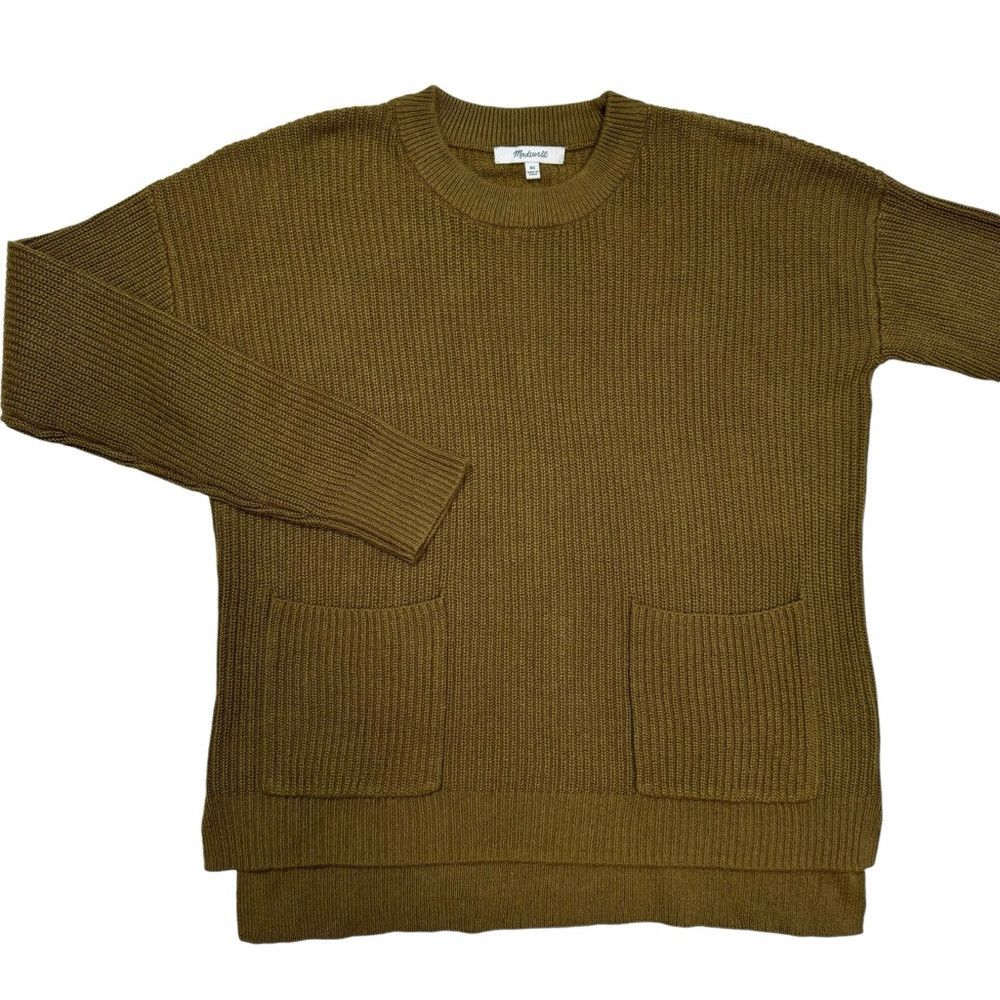 Madewell MADEWELL Patch Pocket Olive Sweater Size XS Size XS / US 0-2 / IT 36-38 - 6 Thumbnail