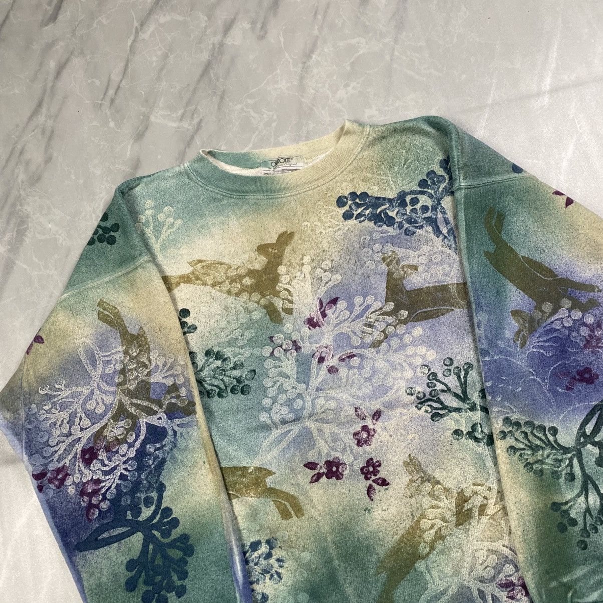 Cherokee Vintage 90s Abstract Floral Arts Fullprint Crewneck Size US M / EU 48-50 / 2 - 3 Thumbnail