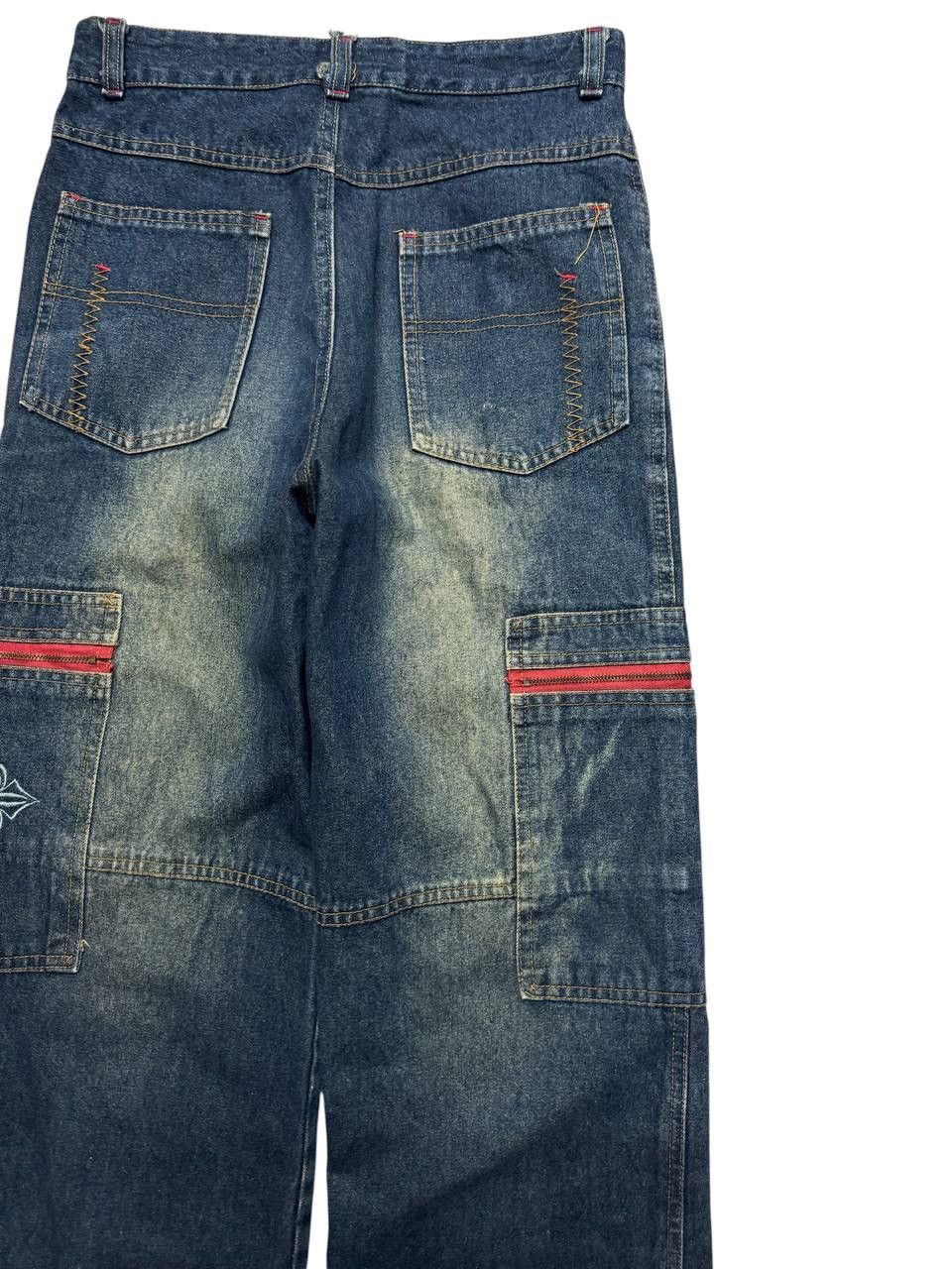 Beauty Beast 💥Baggy💥Vtg 90s Japanese Mudwash Zipper Pocket Cargo Size US 27 - 14 Thumbnail