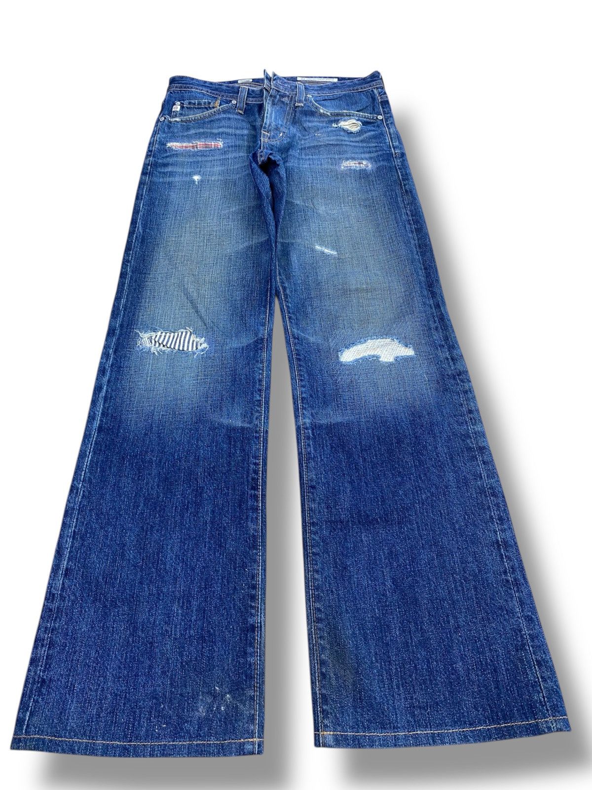 AG Adriano Goldschmied Adriano Goldschmied Ripped Faded Style Straight Cut Jeans Size US 30 / EU 46 - 1 Thumbnail