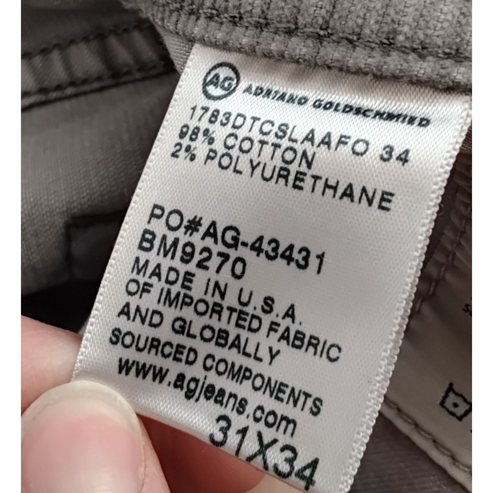 AG Adriano Goldschmied AG Adriano Goldschmied Cords The Tellis Men's 31x34 Gray NWT Size US 31 - 12 Thumbnail
