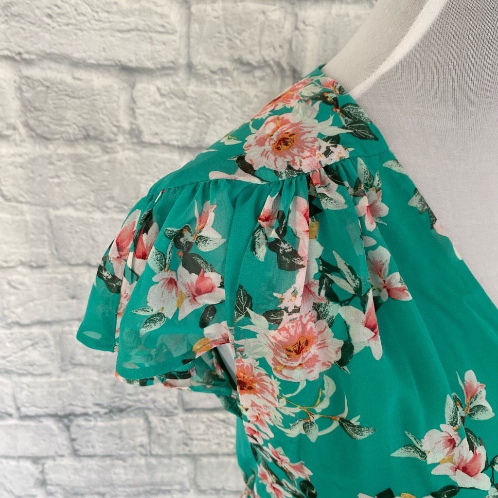 Other Eva Mendez women wrap maxi dress with side tie and floral print green Size XS / US 0-2 / IT 36-38 - 4 Thumbnail