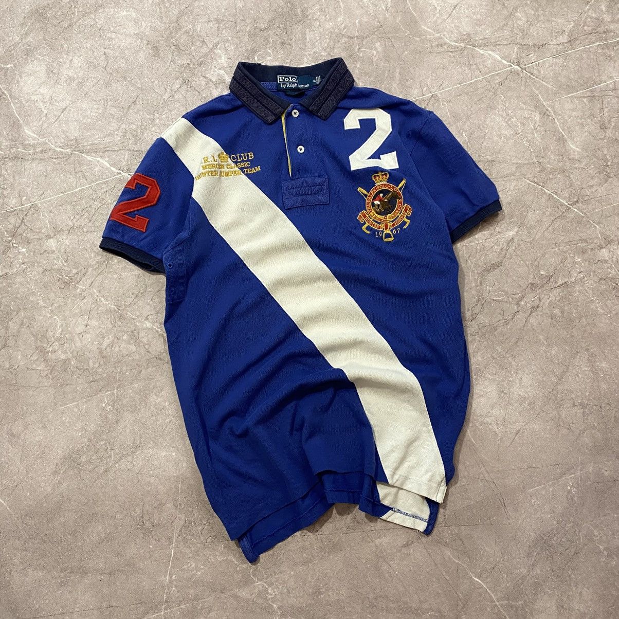 Polo Ralph Lauren VINTAGE POLO RALPH LAURENT RUGBY TEE BIG LOGO 00s Size US M / EU 48-50 / 2 - 1 Thumbnail